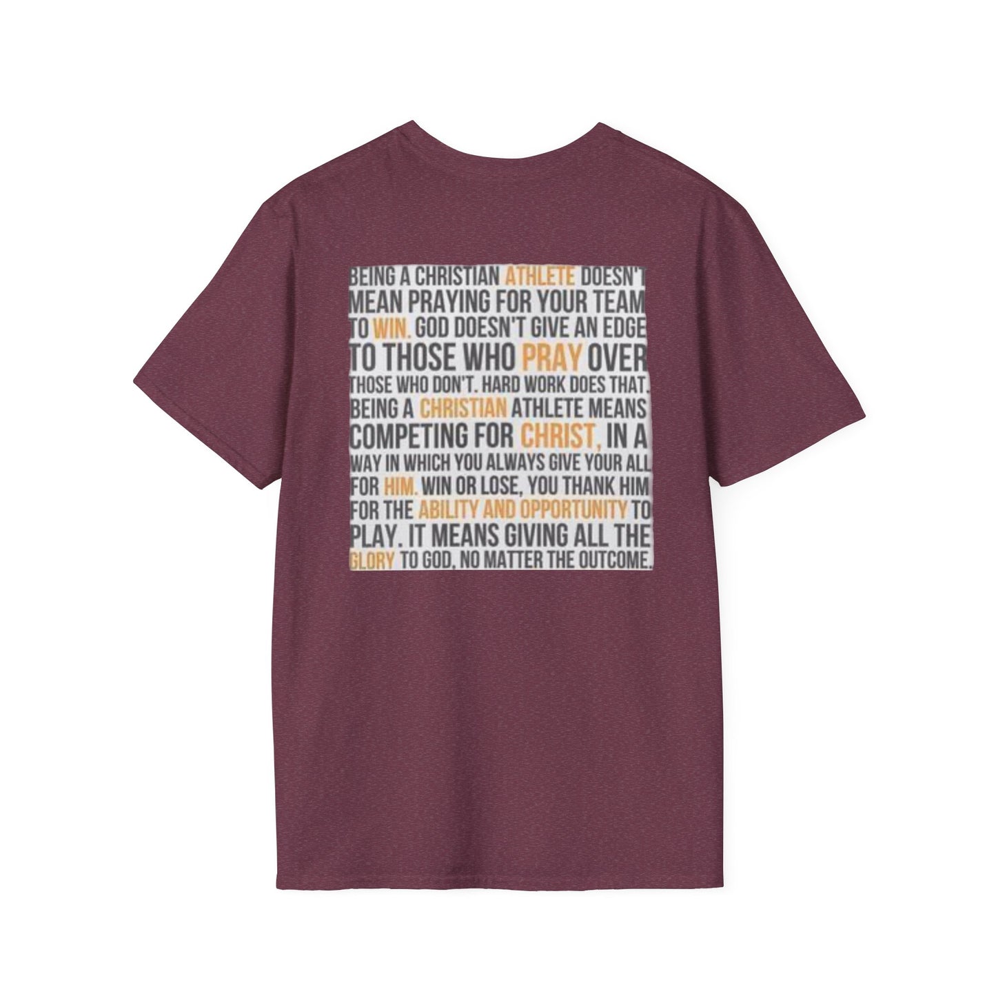 Christian Athelete T-Shirt, Inspirational Tee, Unisex Softstyle Shirt, Sports Motivational Top, Faith and Competition Apparel