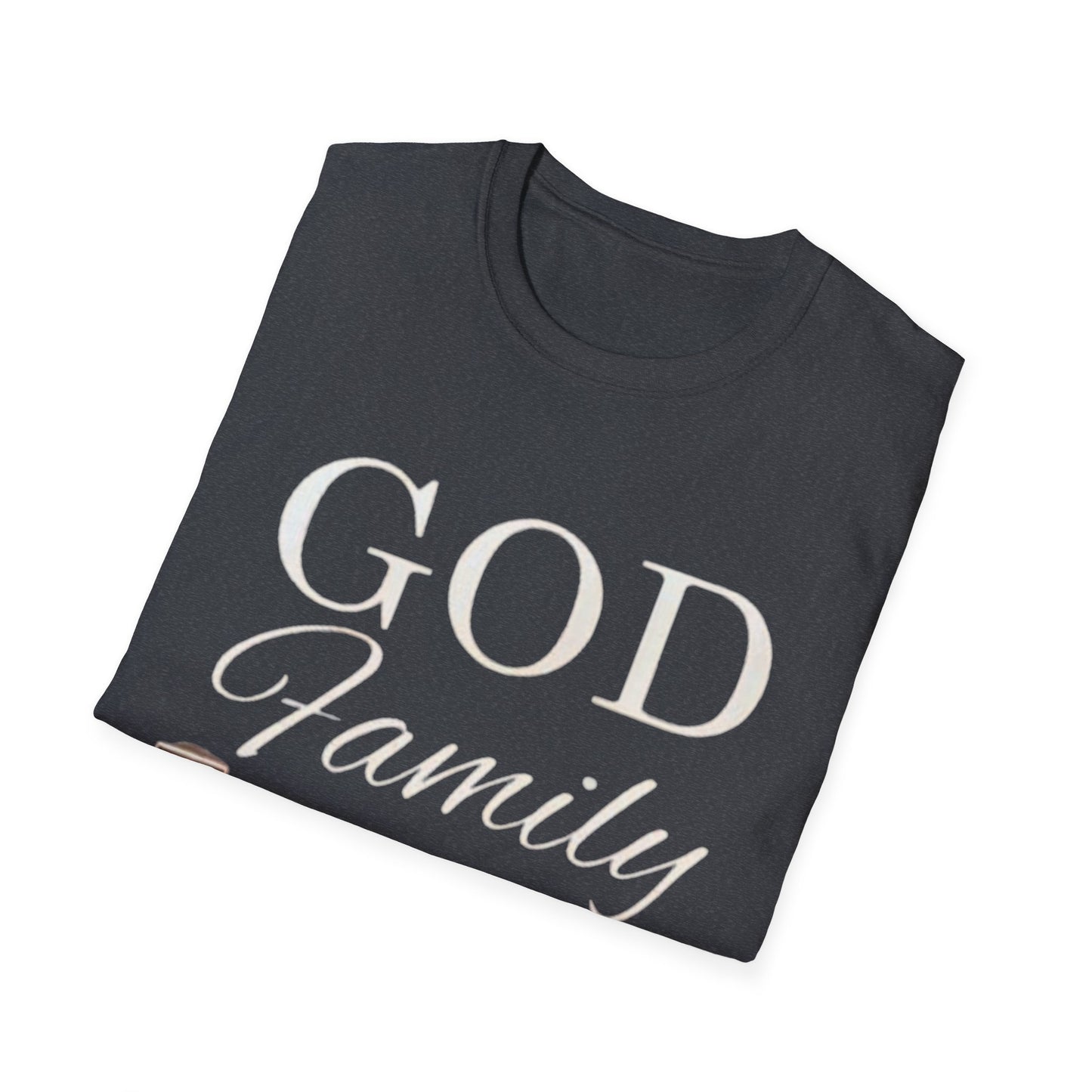God Family Football Unisex Softstyle T-Shirt | Family Game Day Tee, Sporty Gift, Everyday Comfort, Fall Sportswear, Faith-Inspired Apparel