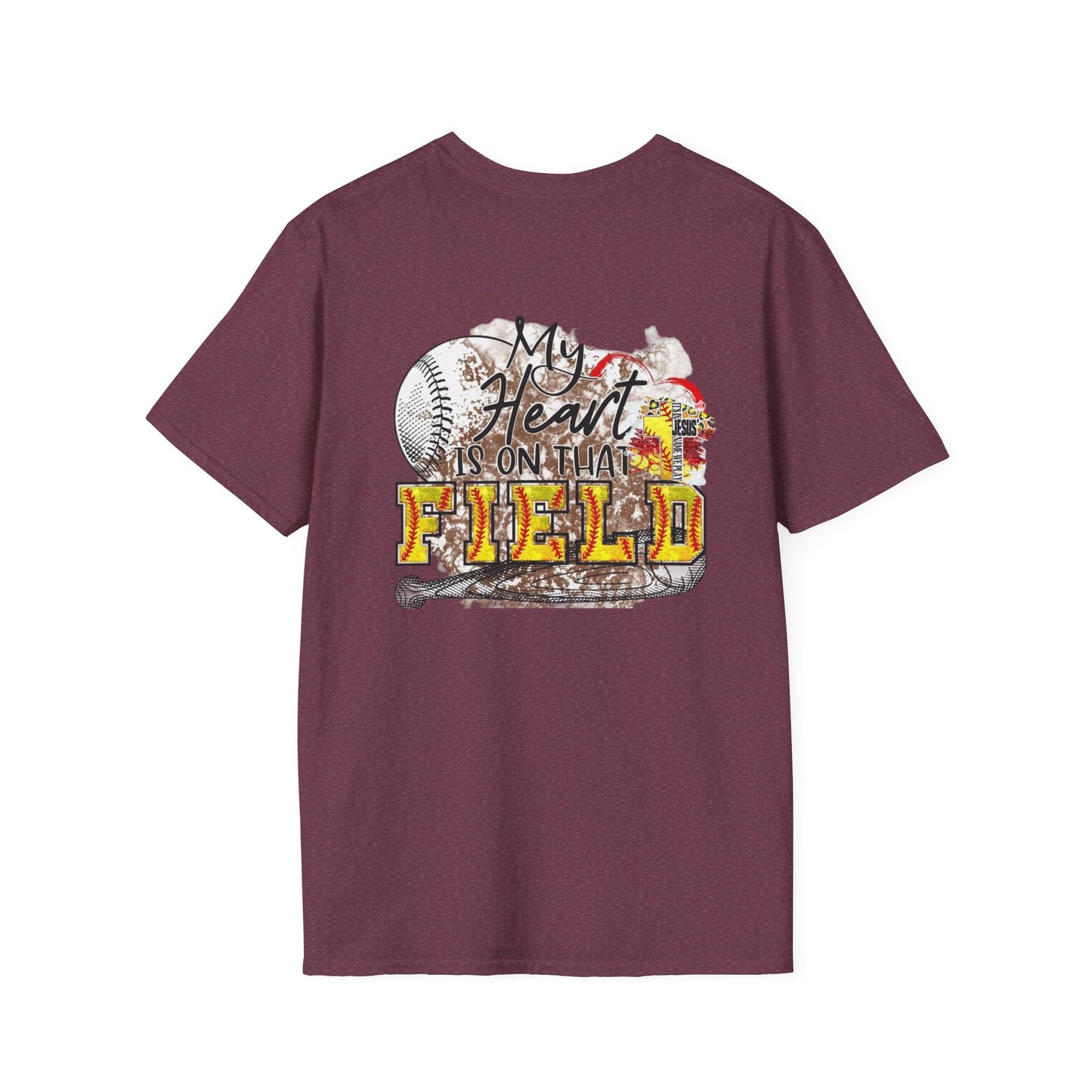 Baseball Heart T-Shirt | Unisex Softstyle Tee, Gift for Sports Lovers, Father's Day, Baseball Fans, Summer Style