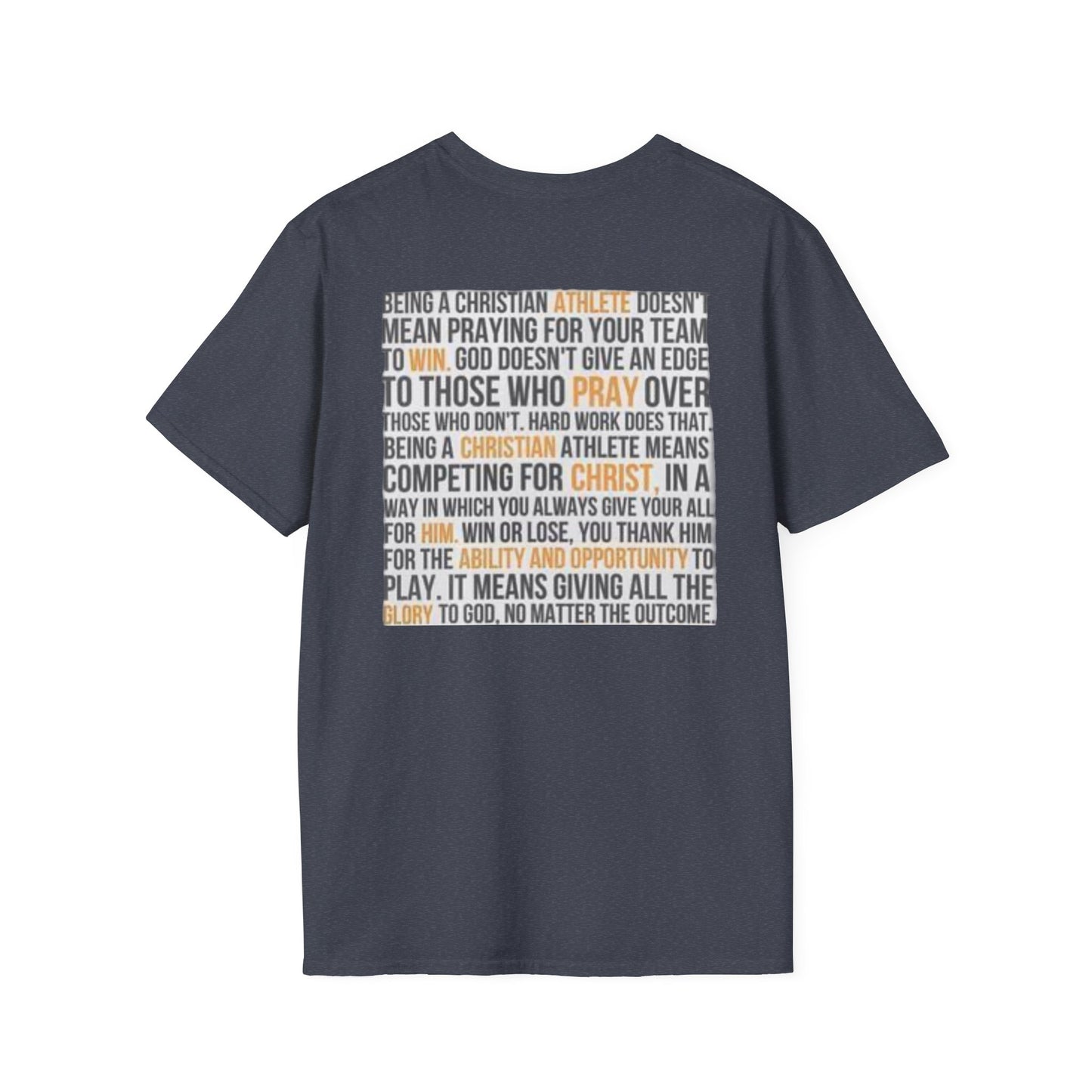 Christian Athelete T-Shirt, Inspirational Tee, Unisex Softstyle Shirt, Sports Motivational Top, Faith and Competition Apparel