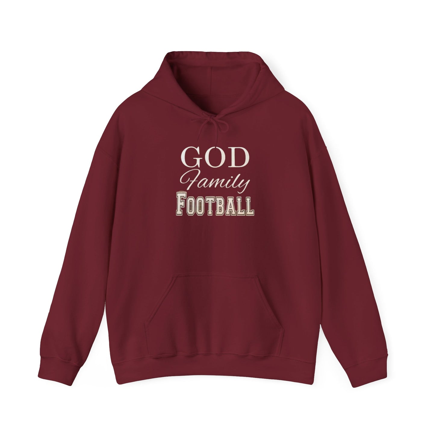 Faith & Family Football Hoodie, God Family Football Sweatshirt, Unisex Pullover, Passionate Sportswear, Ideal Gift for Fans