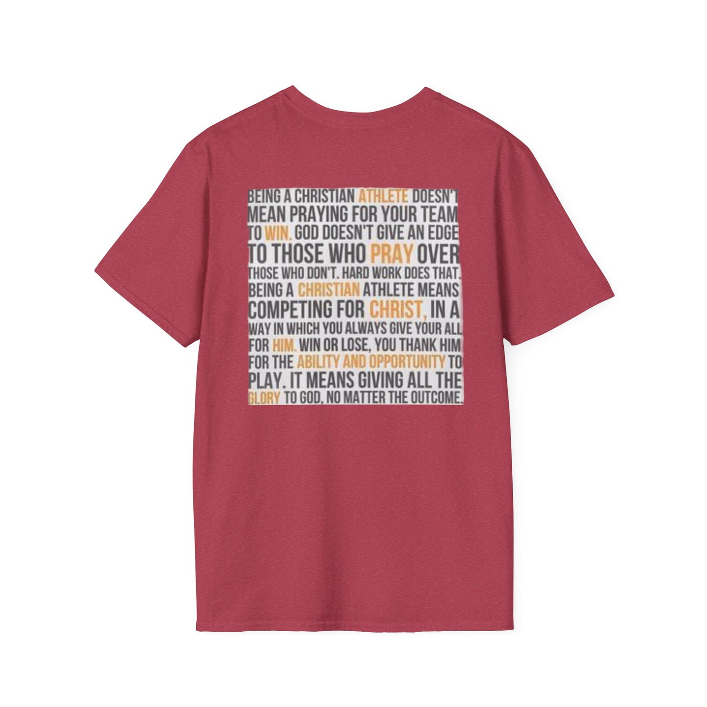 Christian Athelete T-Shirt, Inspirational Tee, Unisex Softstyle Shirt, Sports Motivational Top, Faith and Competition Apparel