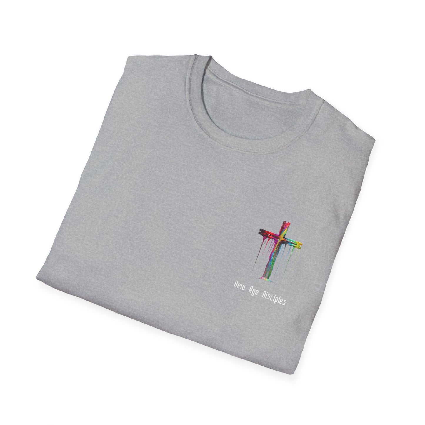 Rainbow Cross Graphic T-Shirt, Christian Apparel, Unisex Tee, Faith-Based Gift, Stylish Religious Wear