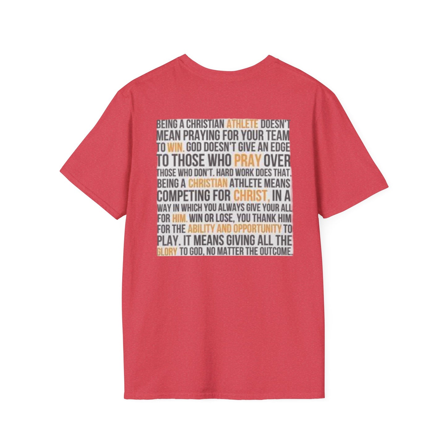 Christian Athelete T-Shirt, Inspirational Tee, Unisex Softstyle Shirt, Sports Motivational Top, Faith and Competition Apparel