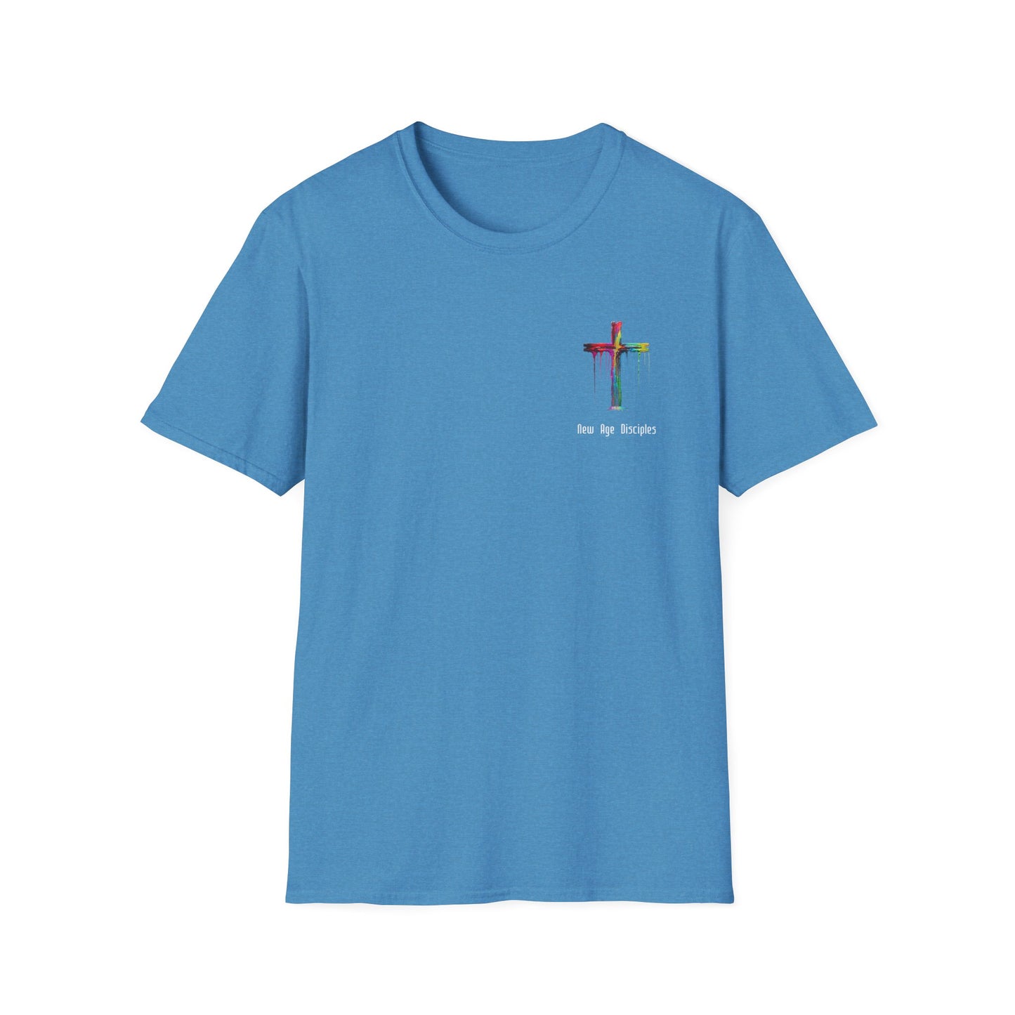 Rainbow Cross Graphic T-Shirt, Christian Apparel, Unisex Tee, Faith-Based Gift, Stylish Religious Wear