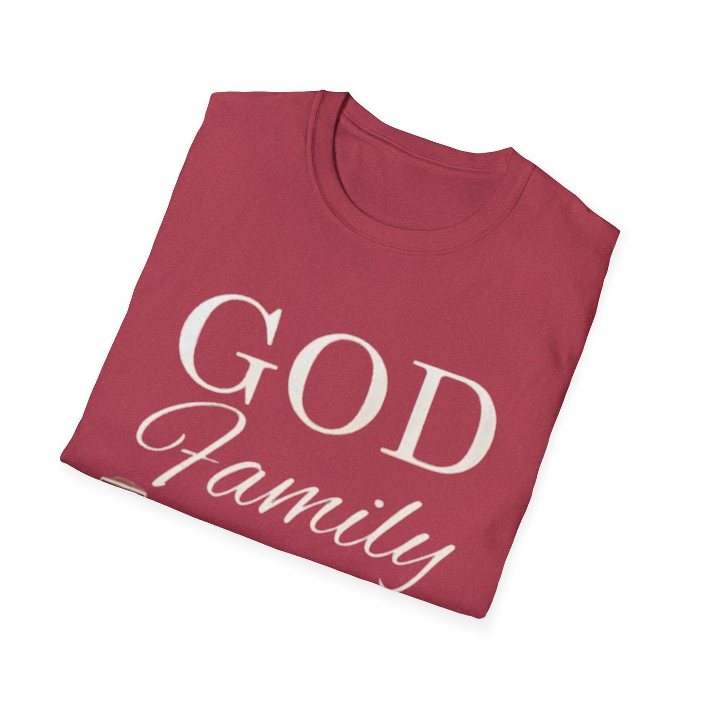 God Family Football Unisex Softstyle T-Shirt | Family Game Day Tee, Sporty Gift, Everyday Comfort, Fall Sportswear, Faith-Inspired Apparel