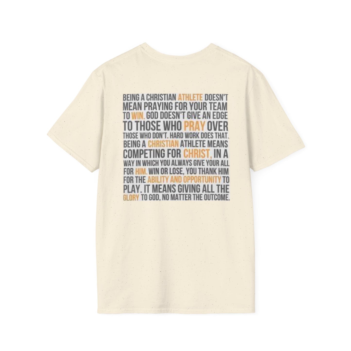 Christian Athelete T-Shirt, Inspirational Tee, Unisex Softstyle Shirt, Sports Motivational Top, Faith and Competition Apparel