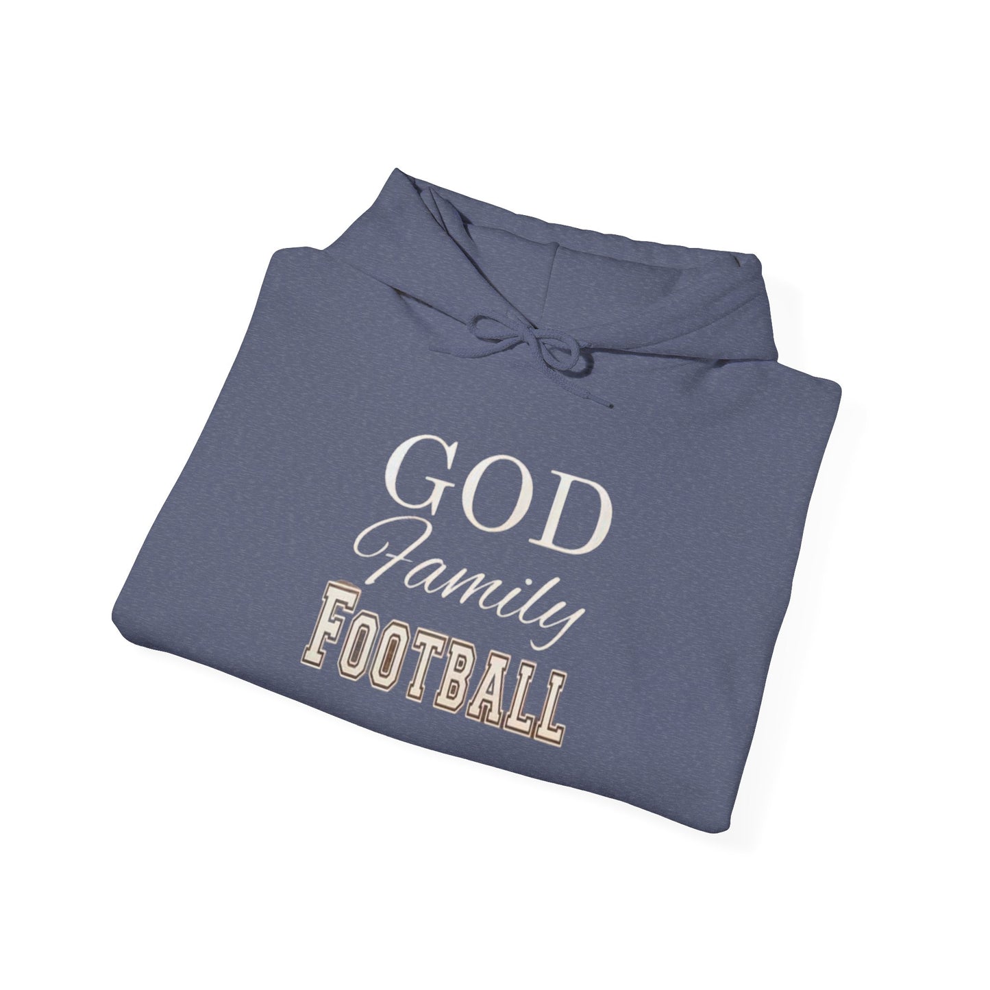 Faith & Family Football Hoodie, God Family Football Sweatshirt, Unisex Pullover, Passionate Sportswear, Ideal Gift for Fans