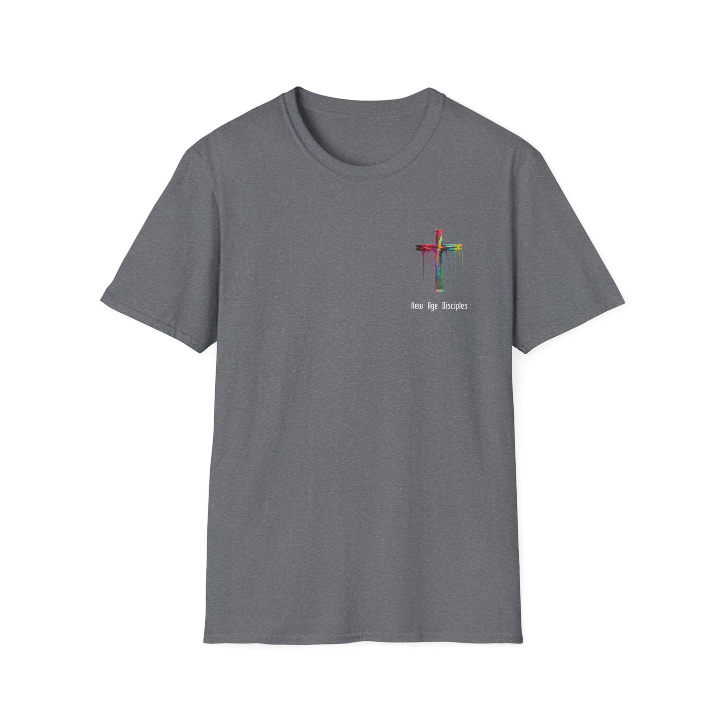 Rainbow Cross Graphic T-Shirt, Christian Apparel, Unisex Tee, Faith-Based Gift, Stylish Religious Wear