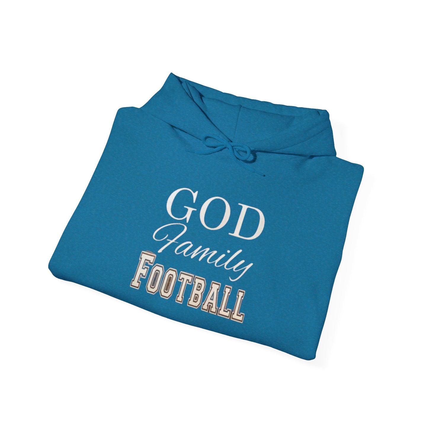 Faith & Family Football Hoodie, God Family Football Sweatshirt, Unisex Pullover, Passionate Sportswear, Ideal Gift for Fans