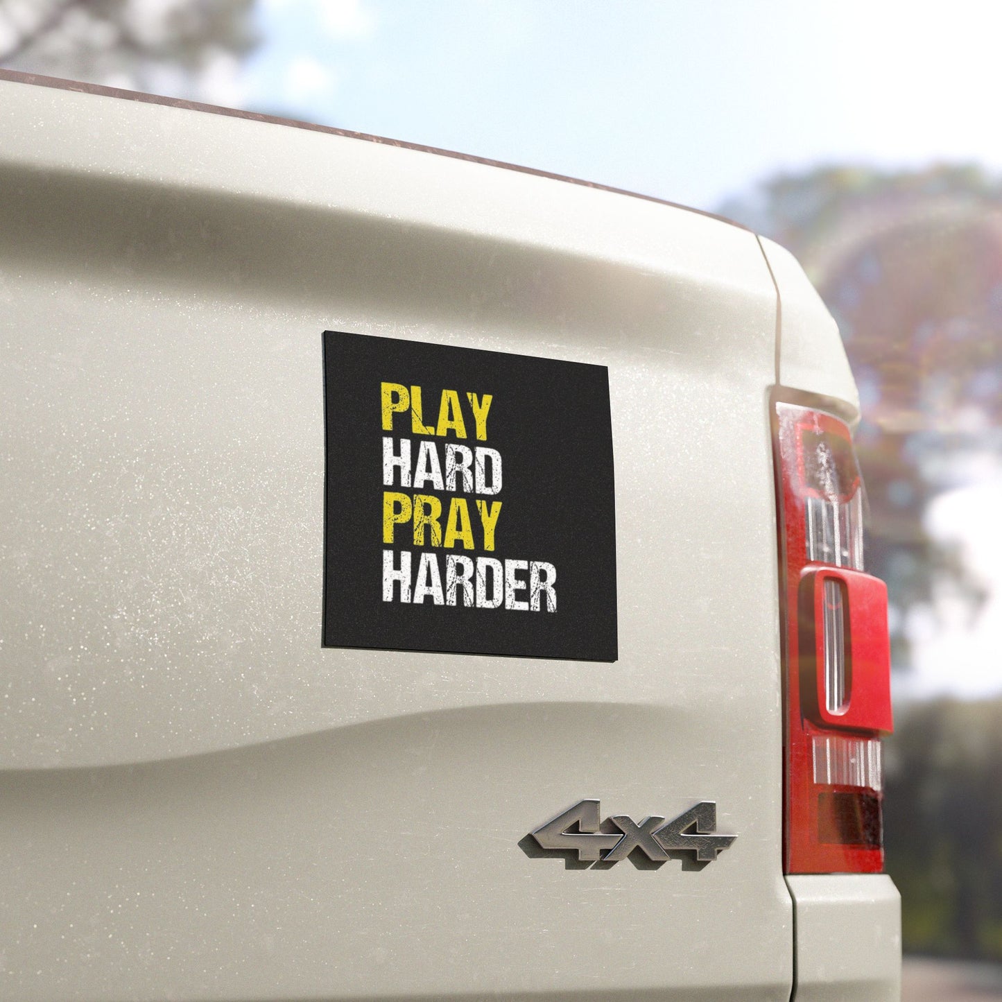 Play Hard Pray Harder Car Magnets, Inspirational Vehicle Decals, Faith-Based Gifts, Motivational Car Decorations, Religious Car Accessories