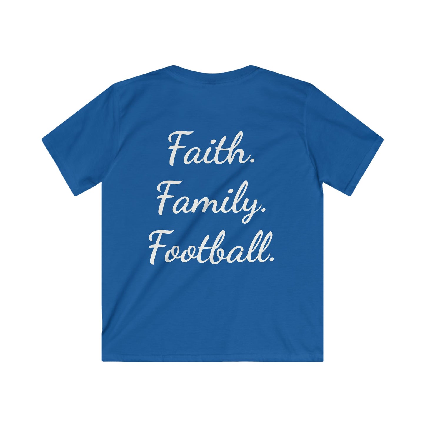 Faith, Family, Football Kids Tee - Softstyle Youth T-Shirt, Gift for Kids, Family Sports Tee, Kids Casual Wear, Birthday Gifts