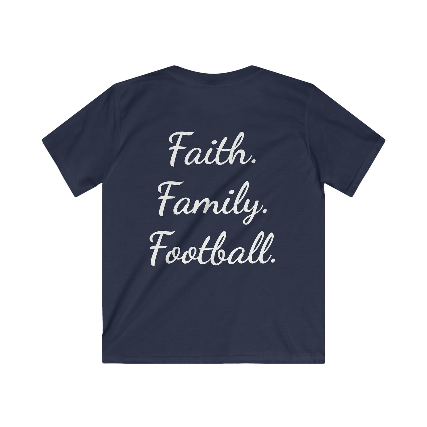 Faith, Family, Football Kids Tee - Softstyle Youth T-Shirt, Gift for Kids, Family Sports Tee, Kids Casual Wear, Birthday Gifts