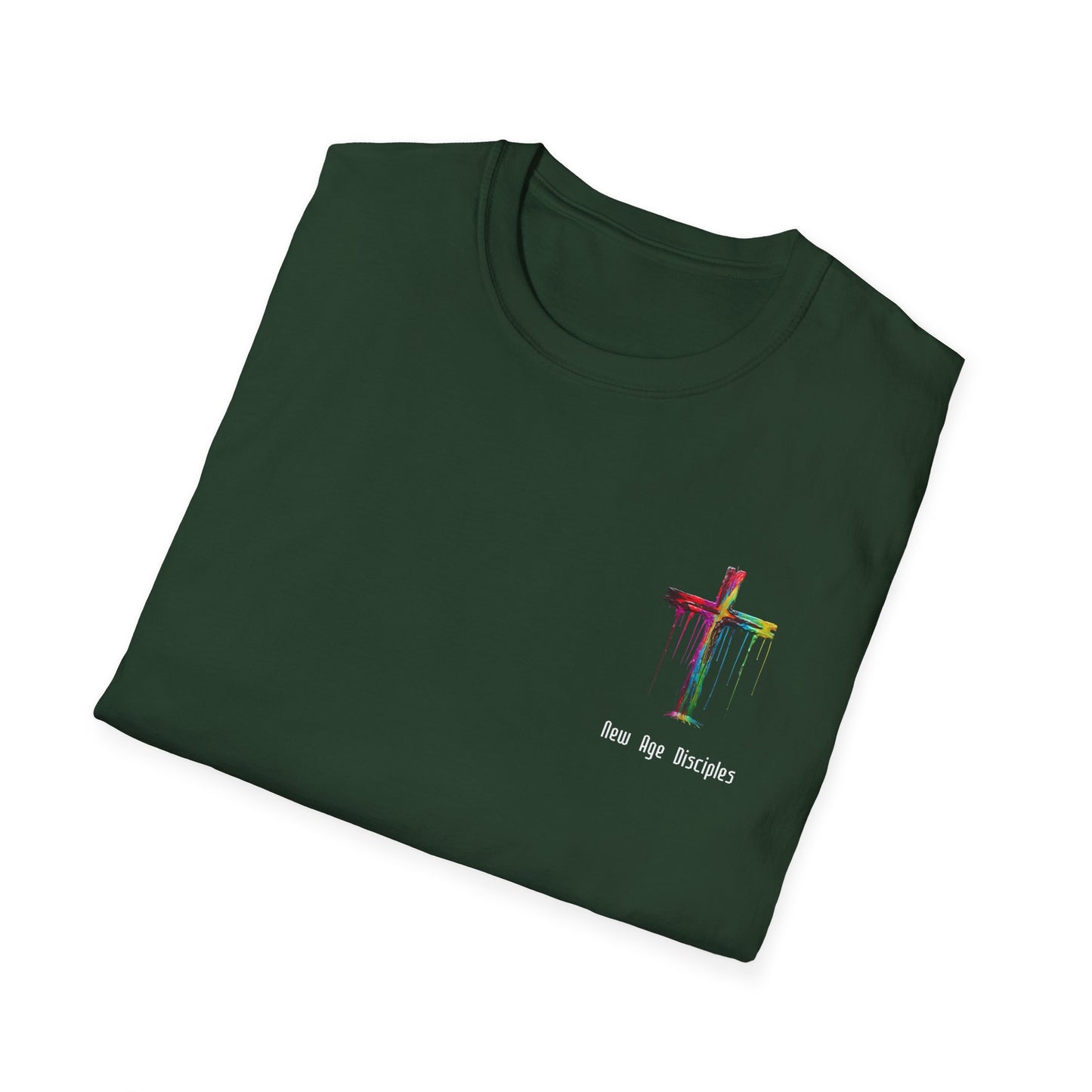 Rainbow Cross Graphic T-Shirt, Christian Apparel, Unisex Tee, Faith-Based Gift, Stylish Religious Wear