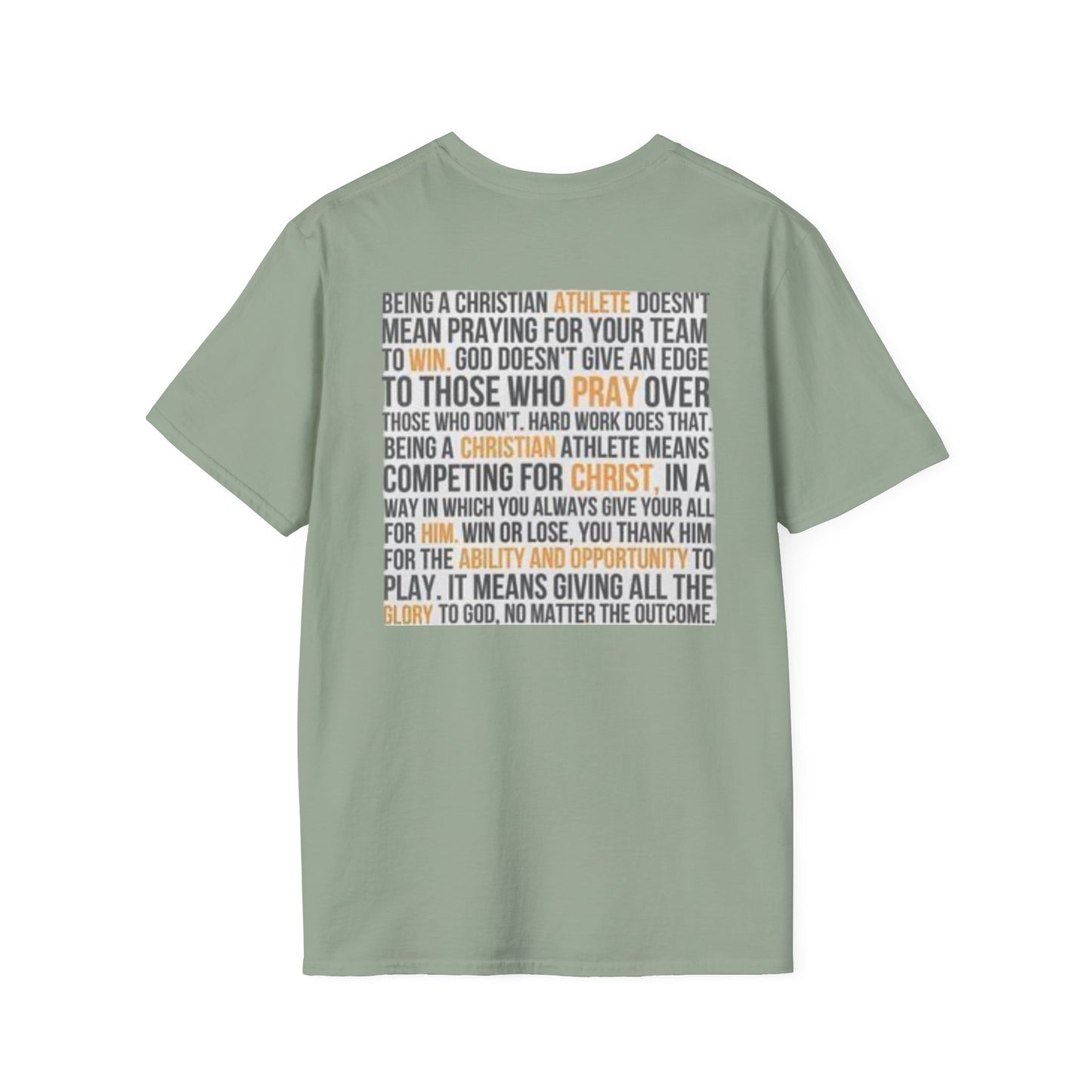 Christian Athelete T-Shirt, Inspirational Tee, Unisex Softstyle Shirt, Sports Motivational Top, Faith and Competition Apparel