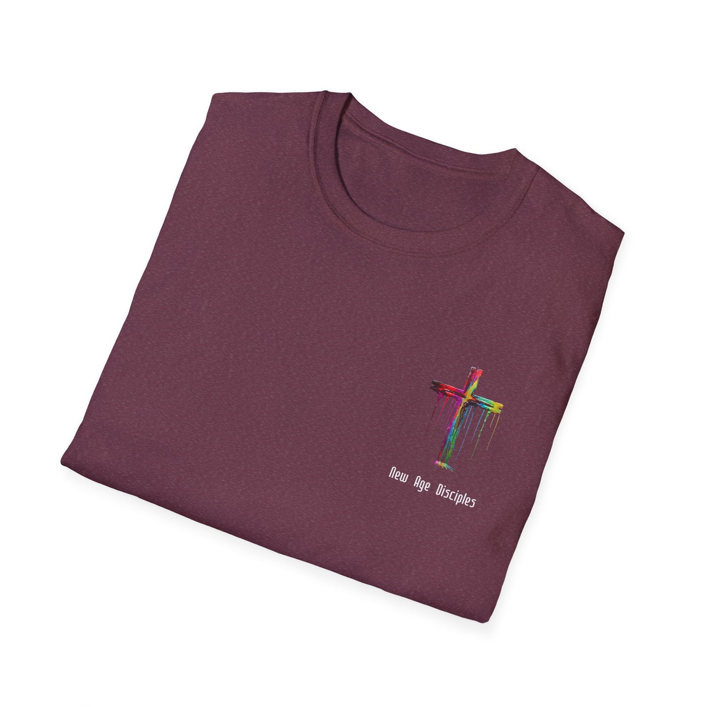 Rainbow Cross Graphic T-Shirt, Christian Apparel, Unisex Tee, Faith-Based Gift, Stylish Religious Wear