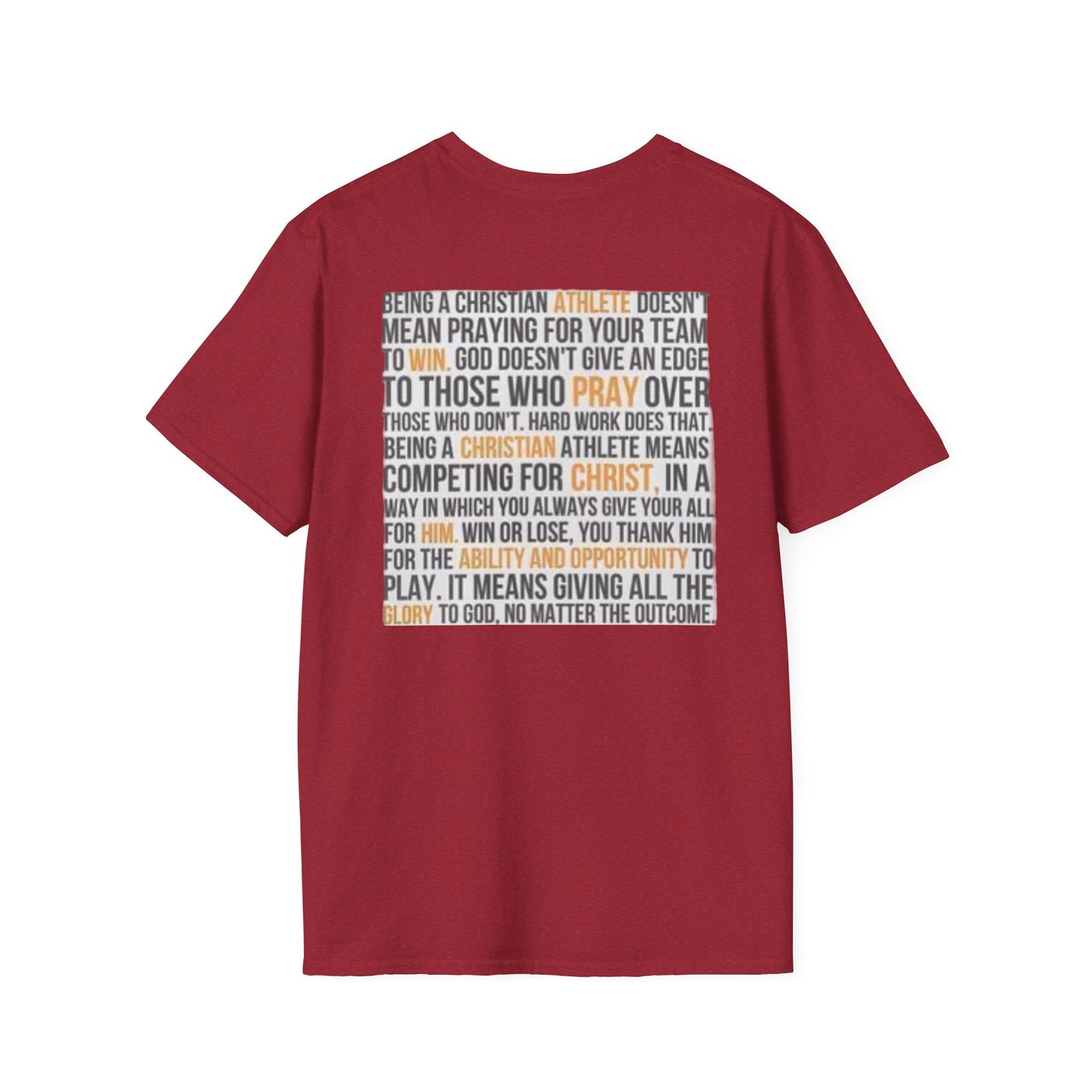 Christian Athelete T-Shirt, Inspirational Tee, Unisex Softstyle Shirt, Sports Motivational Top, Faith and Competition Apparel