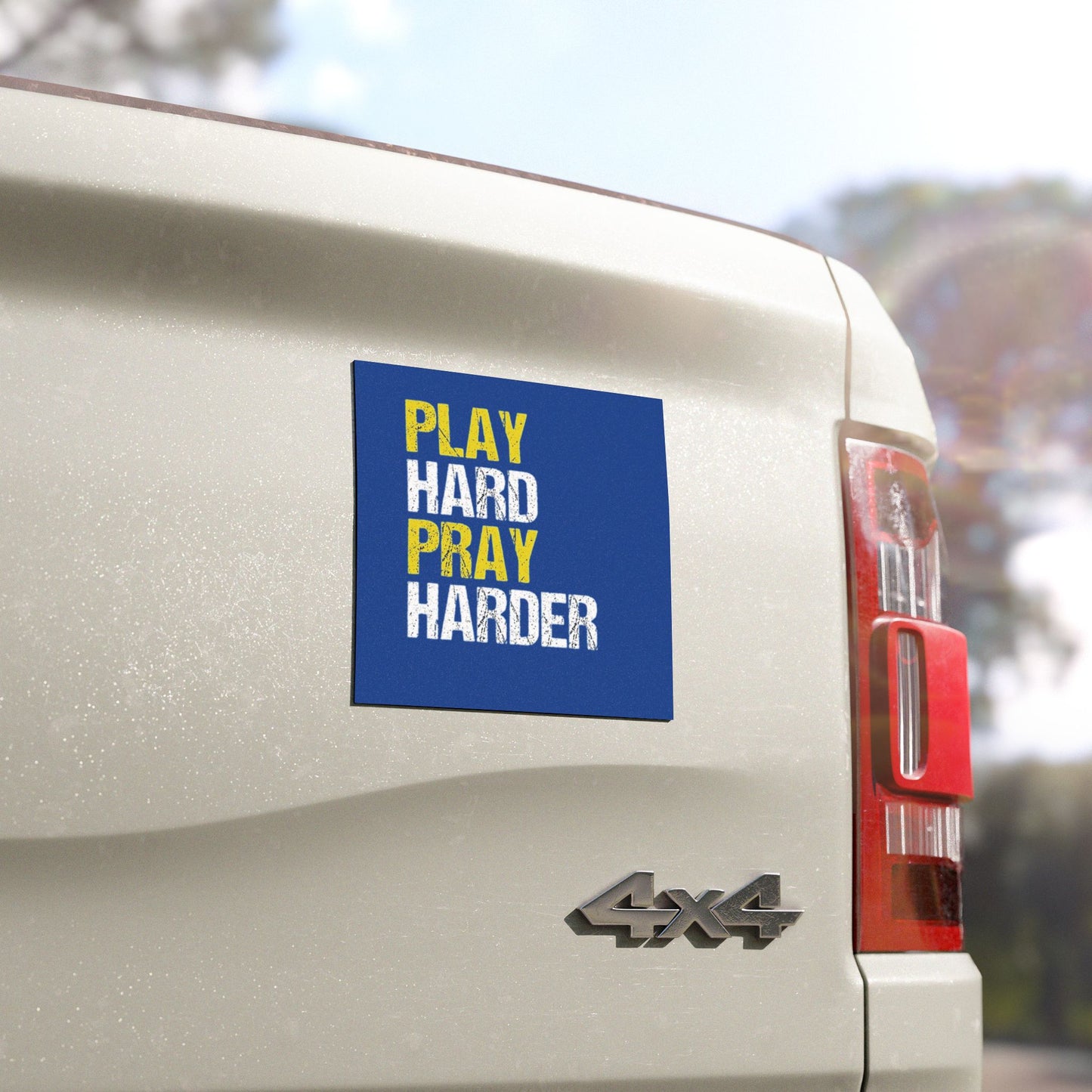 Inspirational Car Magnets - Play Hard Pray Harder, Vehicle Decor, Faith-Based Gift, Christian Accessories, Motivational Design