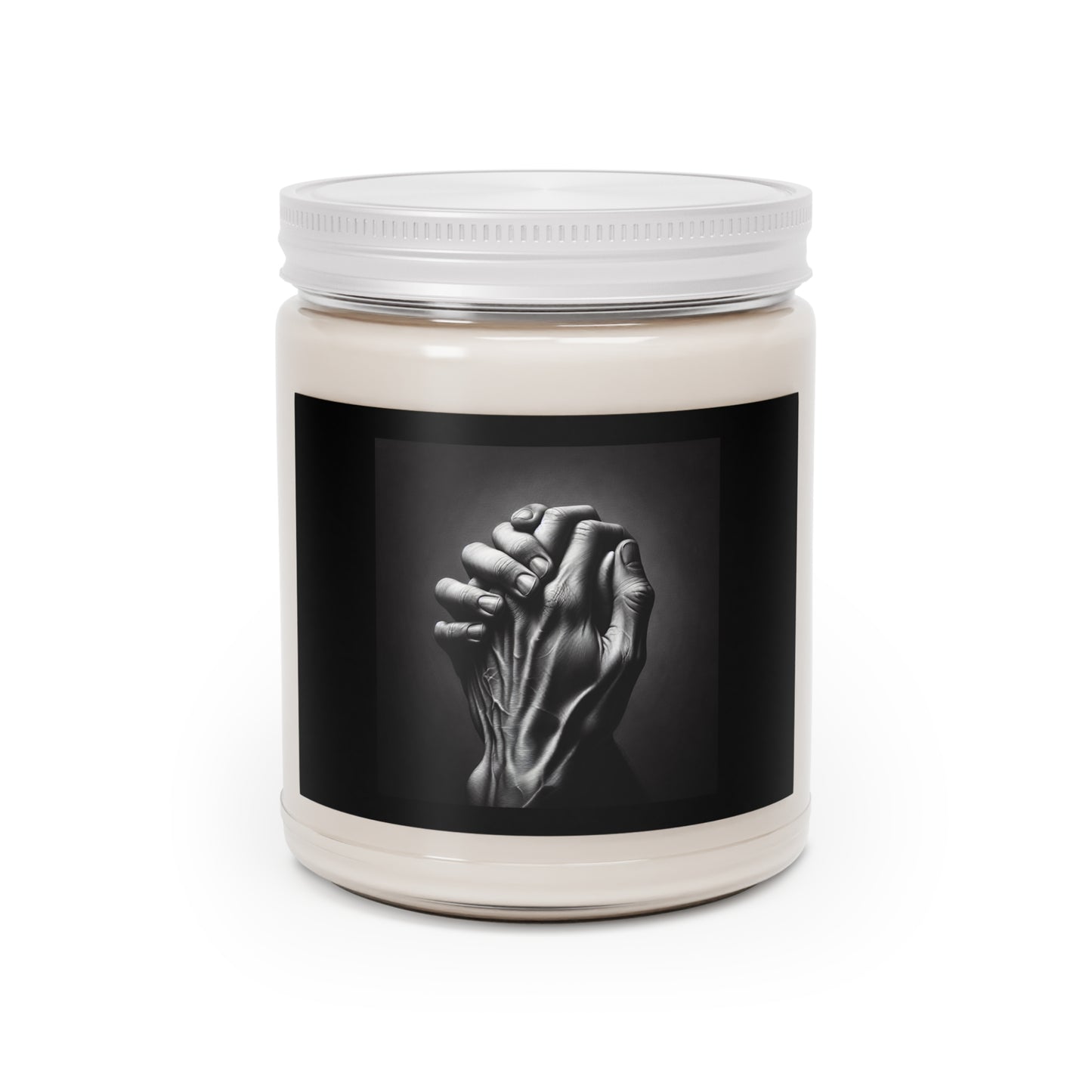 Emotive Black & White Scented Candle, Hand-Holding Art Candle, Home Decor Gift, Unique Candle, Meditation Scent
