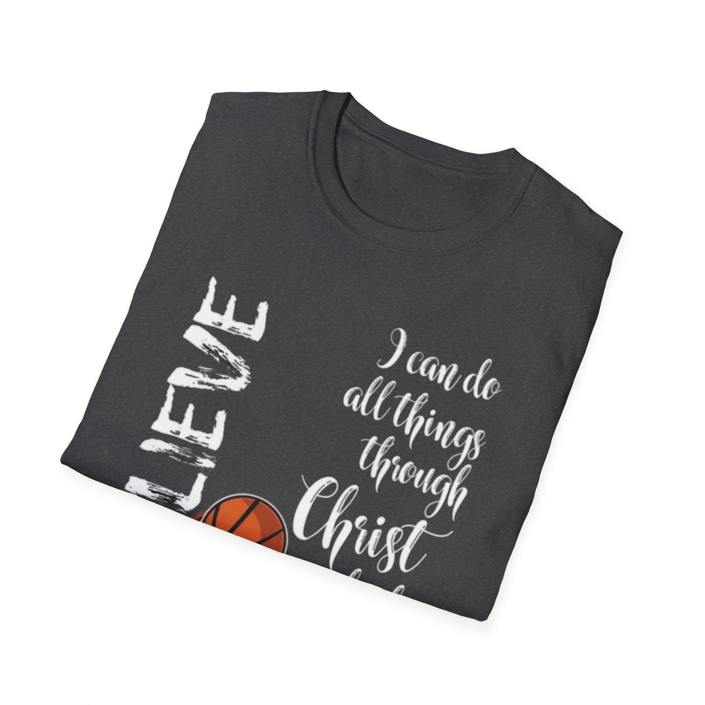 Inspirational Basketball T-Shirt, Motivational Tee, Faith-Based Apparel, Unisex T-Shirt, Gift for Athletes, Sportswear, Christian Quote