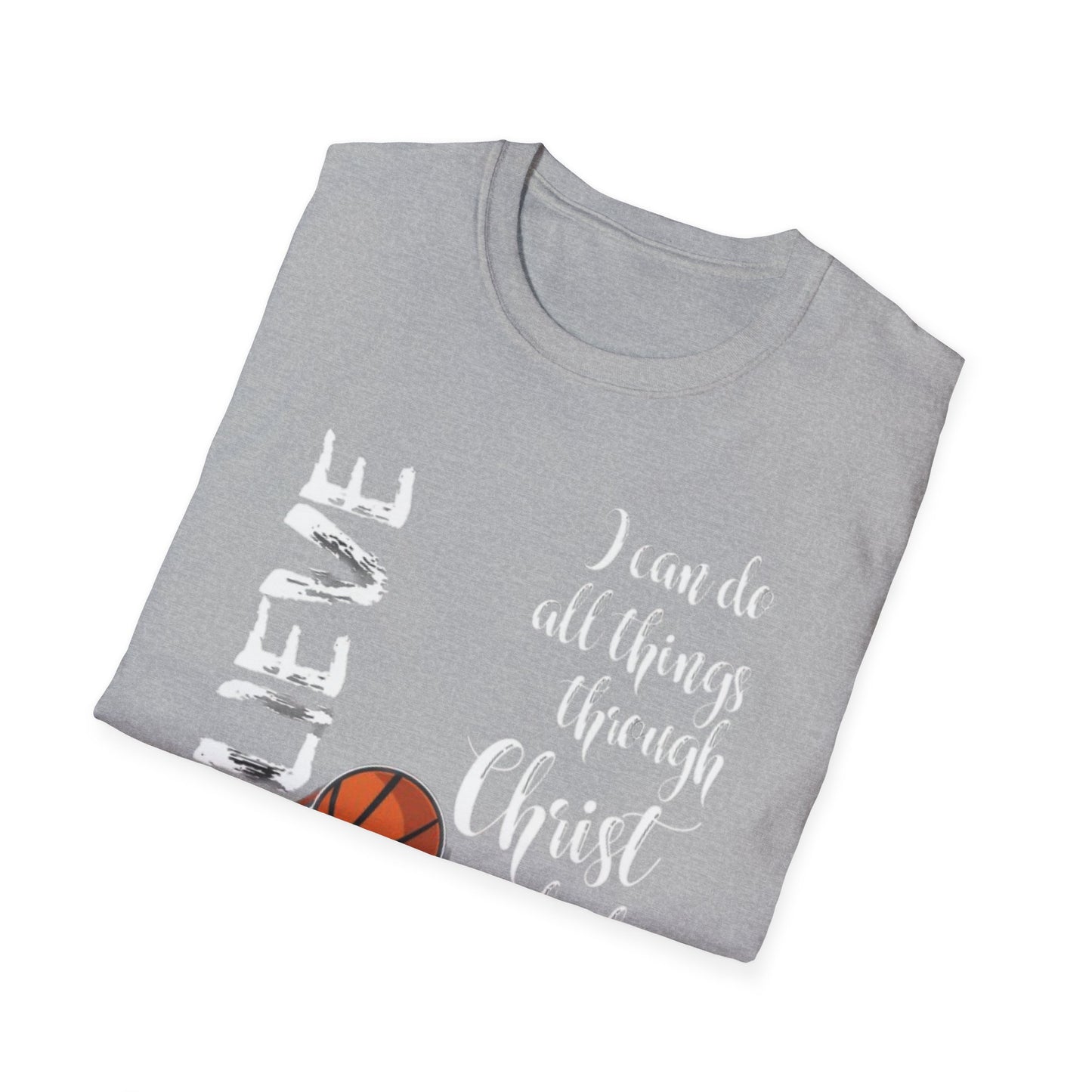 Inspirational Basketball T-Shirt, Motivational Tee, Faith-Based Apparel, Unisex T-Shirt, Gift for Athletes, Sportswear, Christian Quote