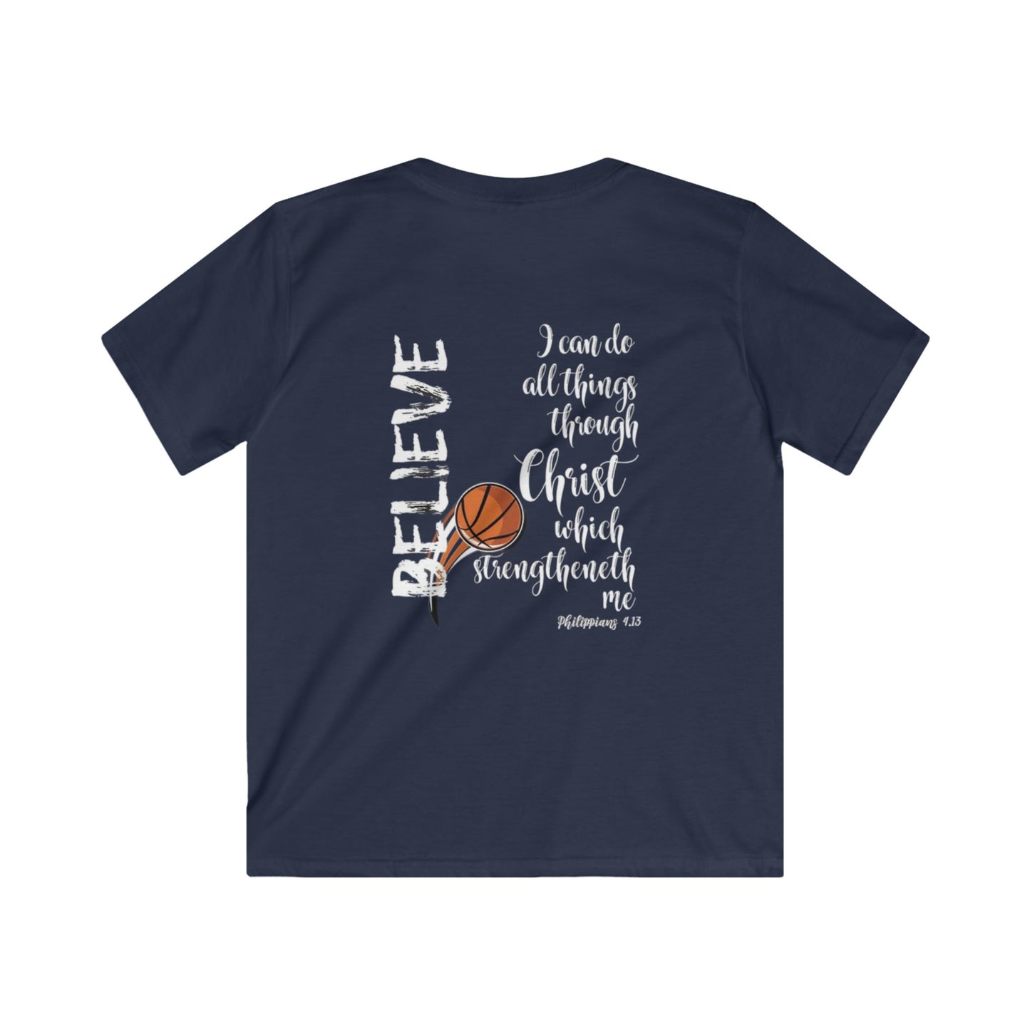 Kids Inspirational Tee, Motivational Kids Shirt, Believe T-Shirt, Christian Youth Clothing, Basketball Faith Tee