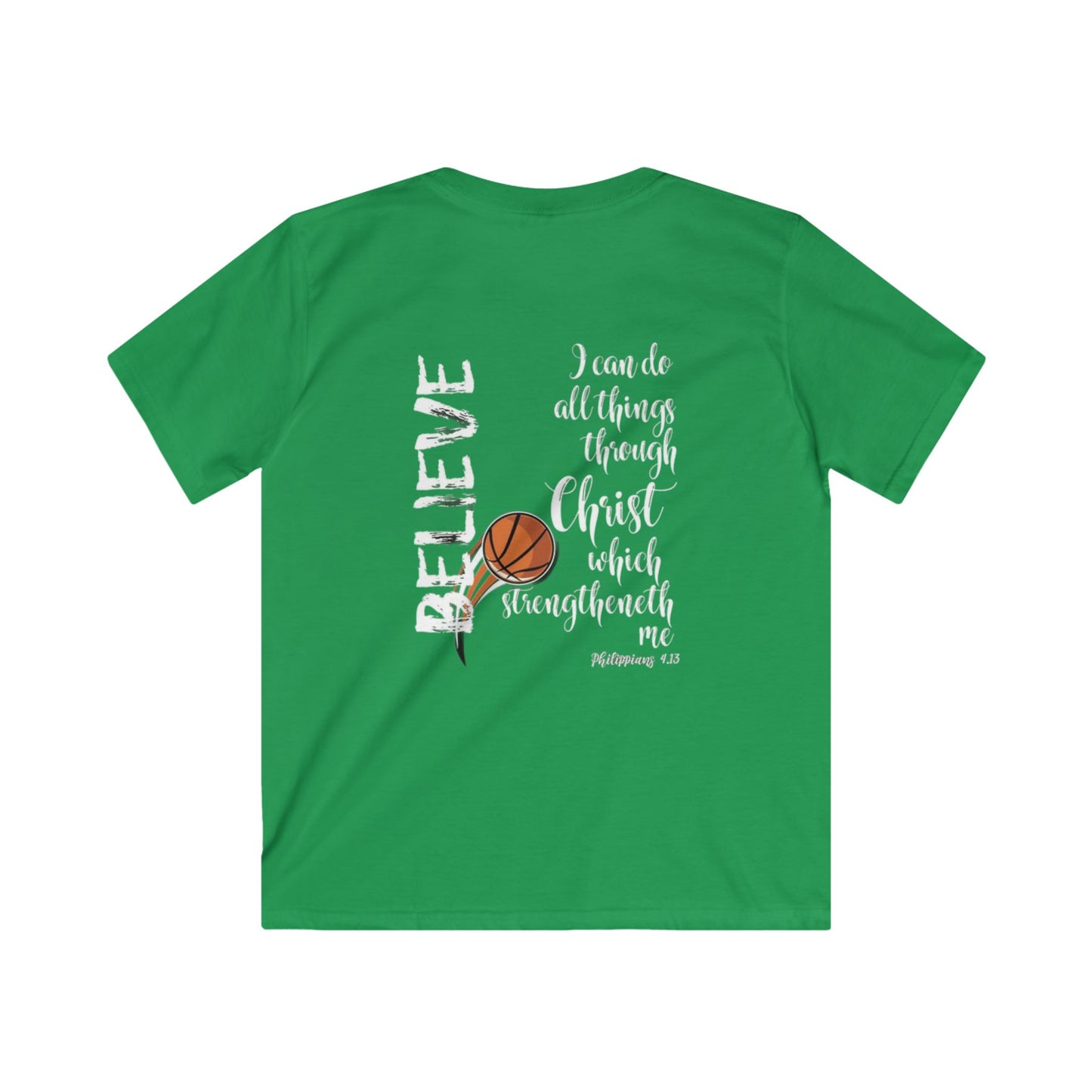Kids Inspirational Tee, Motivational Kids Shirt, Believe T-Shirt, Christian Youth Clothing, Basketball Faith Tee