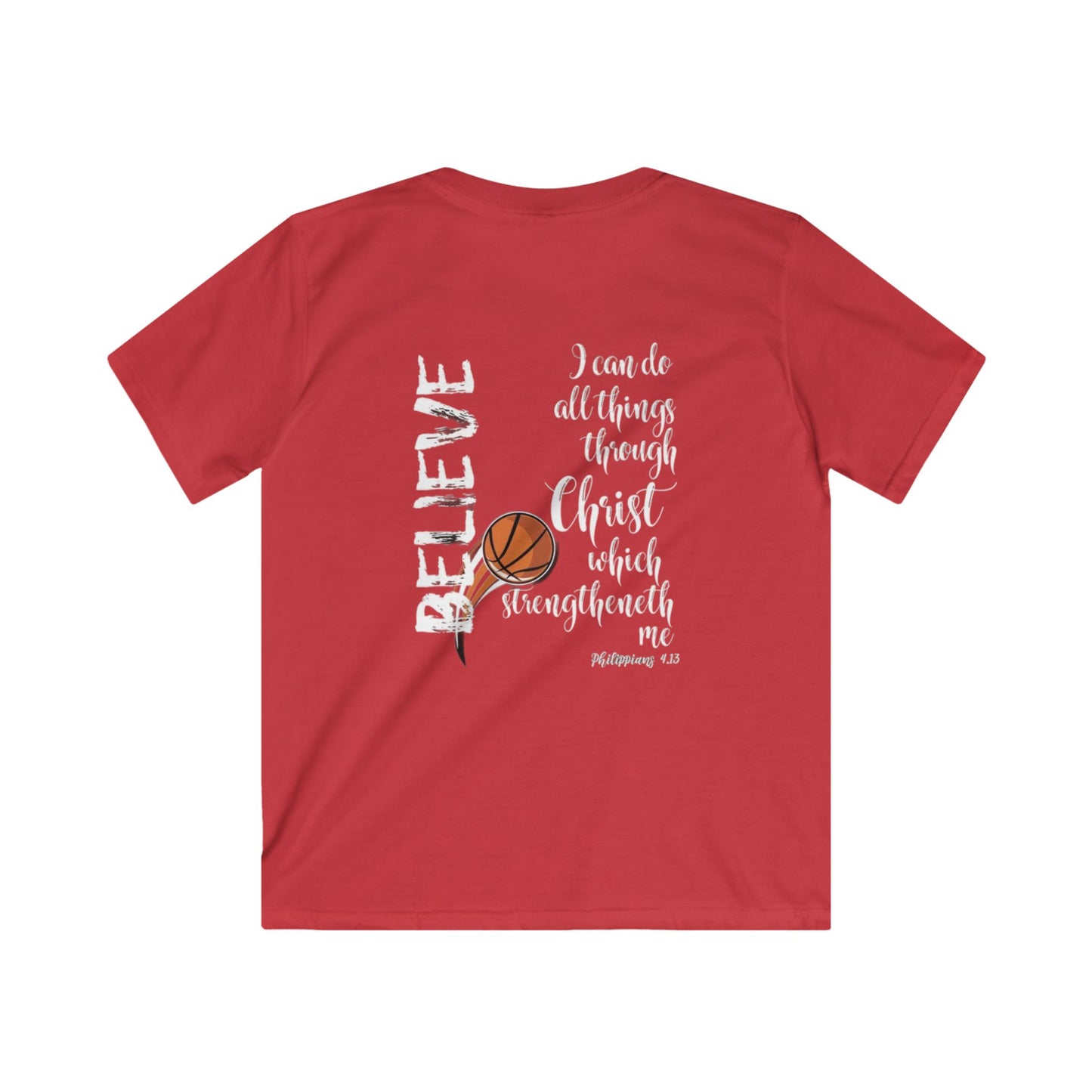 Kids Inspirational Tee, Motivational Kids Shirt, Believe T-Shirt, Christian Youth Clothing, Basketball Faith Tee