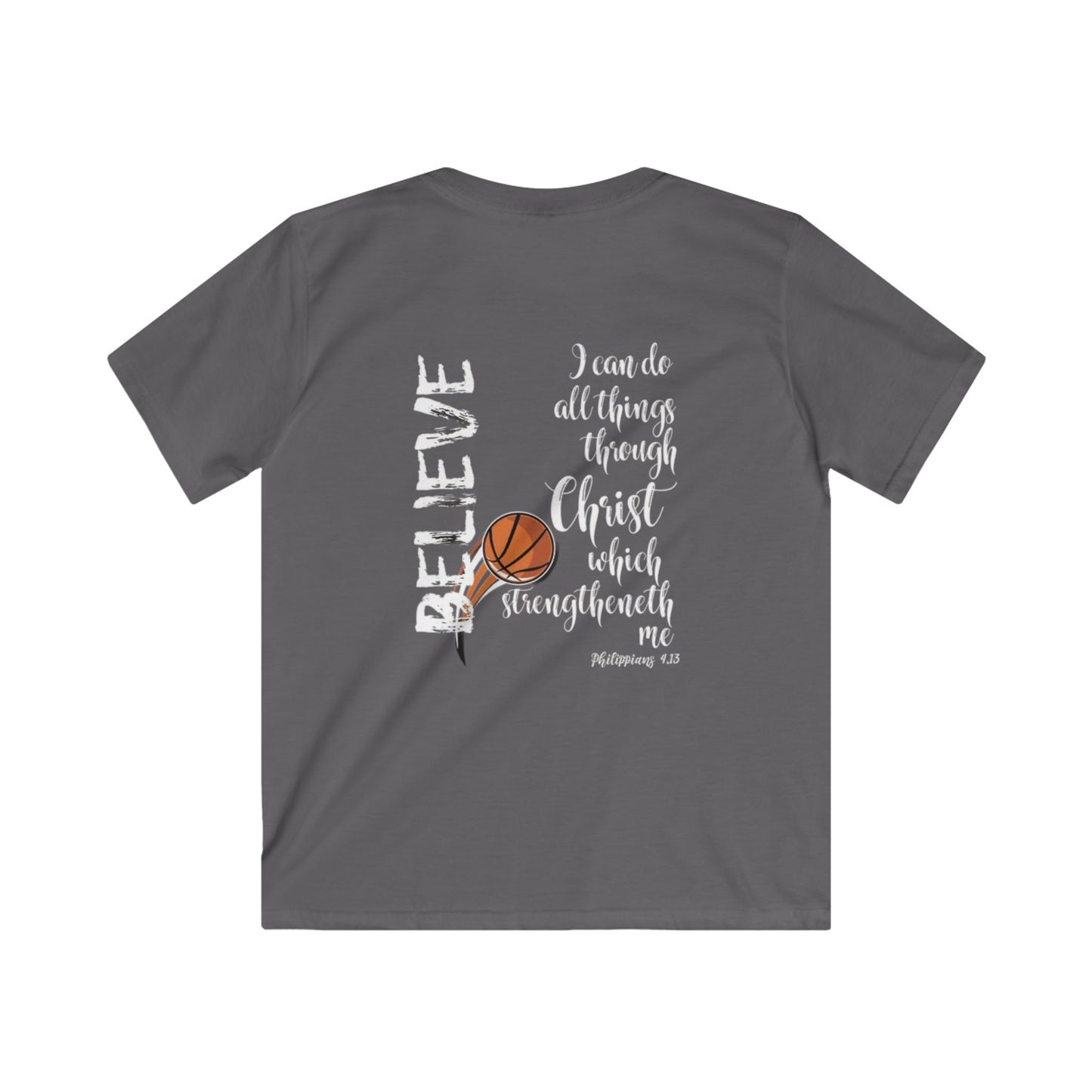 Kids Inspirational Tee, Motivational Kids Shirt, Believe T-Shirt, Christian Youth Clothing, Basketball Faith Tee