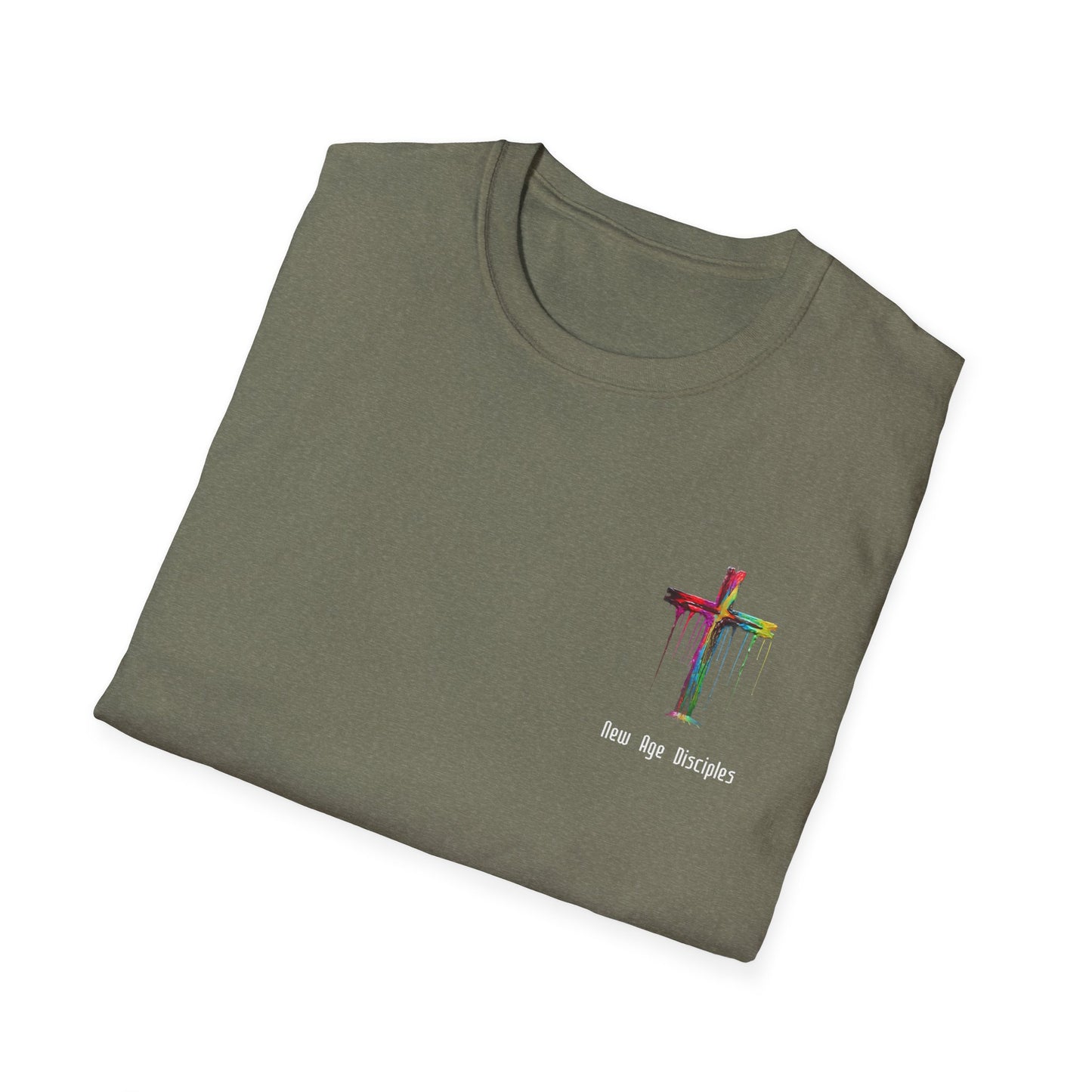 Rainbow Cross Graphic T-Shirt, Christian Apparel, Unisex Tee, Faith-Based Gift, Stylish Religious Wear