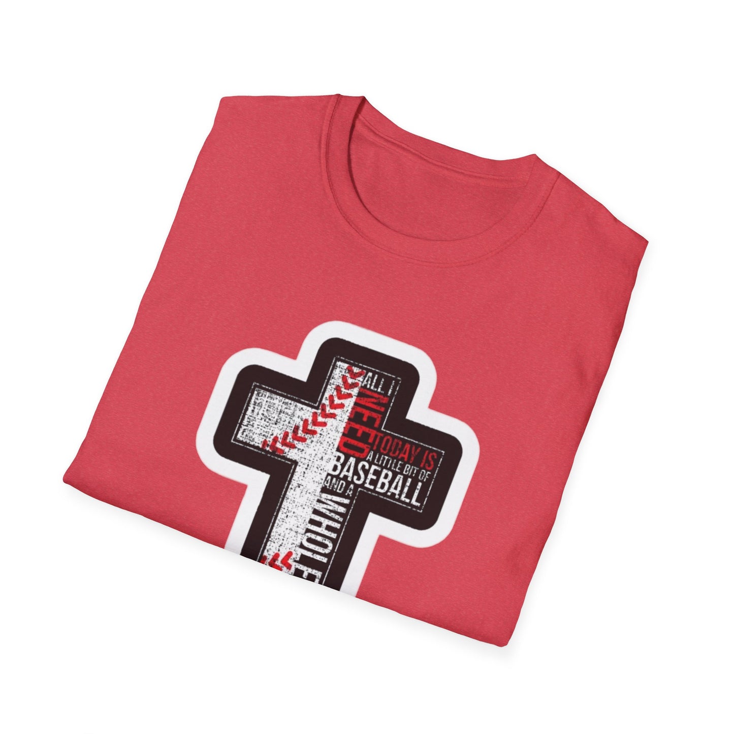 Baseball Cross T-Shirt - Faith & Sports, Unisex Tee, Gift for Baseball Lovers, Christian Apparel, Soft Cotton Tee