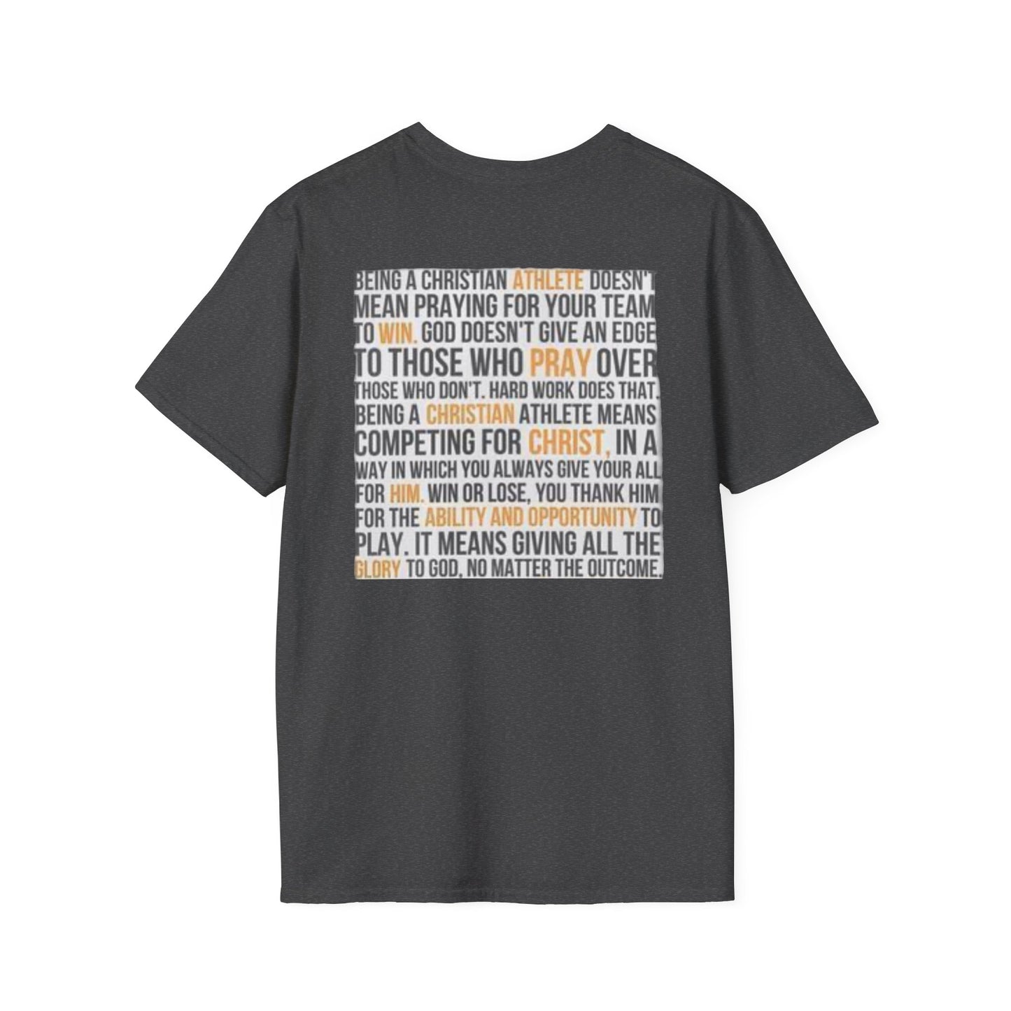 Christian Athelete T-Shirt, Inspirational Tee, Unisex Softstyle Shirt, Sports Motivational Top, Faith and Competition Apparel