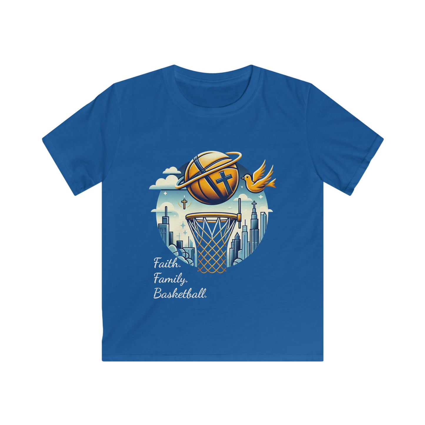 Basketball Dreams Kids Softstyle Tee, Youth Sports Apparel, Birthday Gift, Fun Family Outing, Active Playwear
