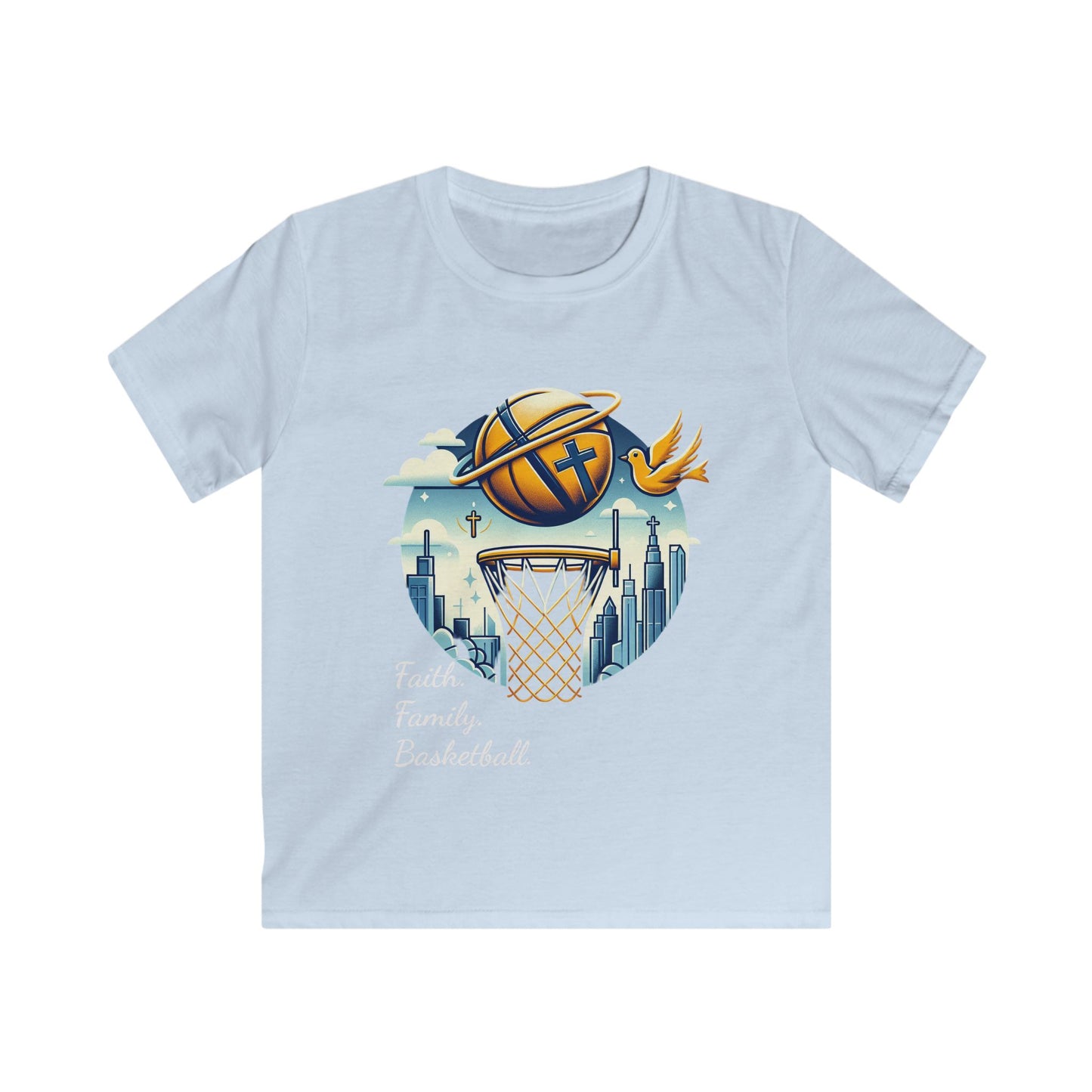 Basketball Dreams Kids Softstyle Tee, Youth Sports Apparel, Birthday Gift, Fun Family Outing, Active Playwear