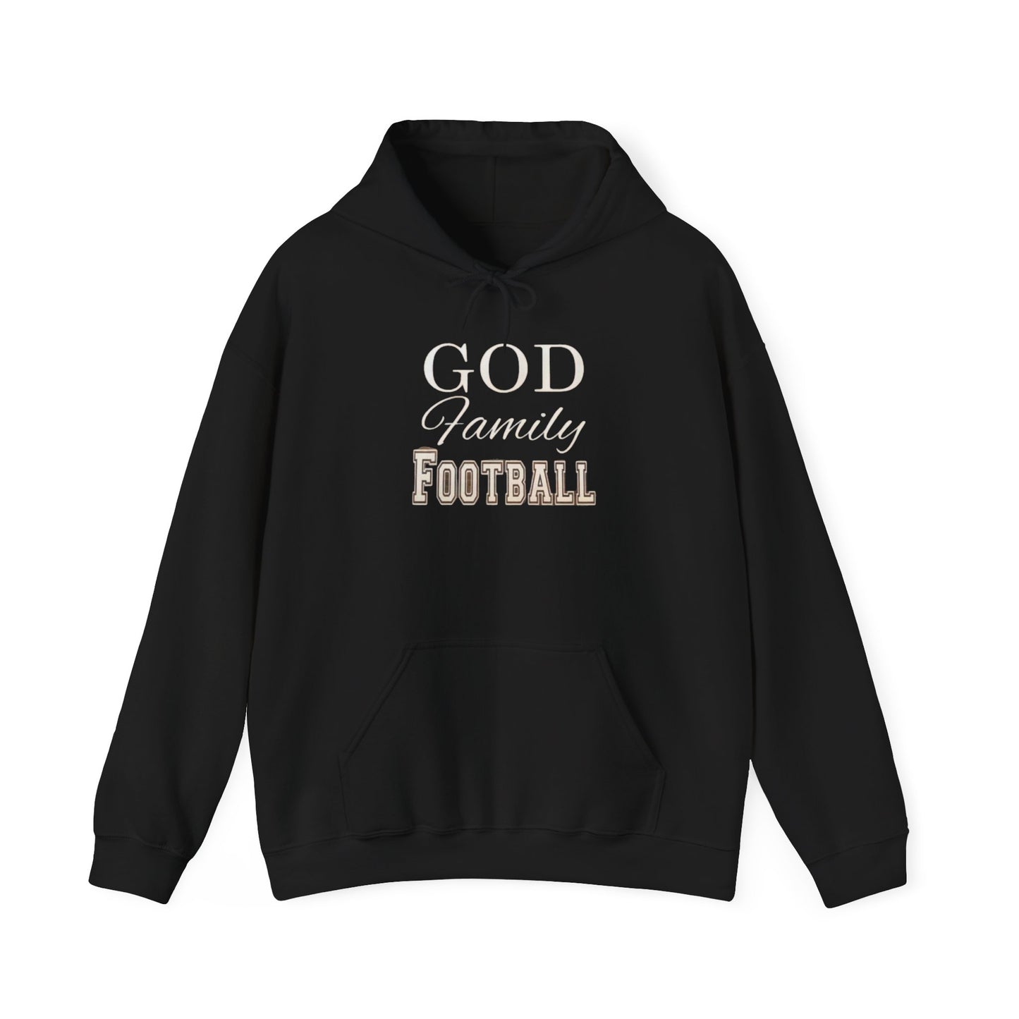 Faith & Family Football Hoodie, God Family Football Sweatshirt, Unisex Pullover, Passionate Sportswear, Ideal Gift for Fans