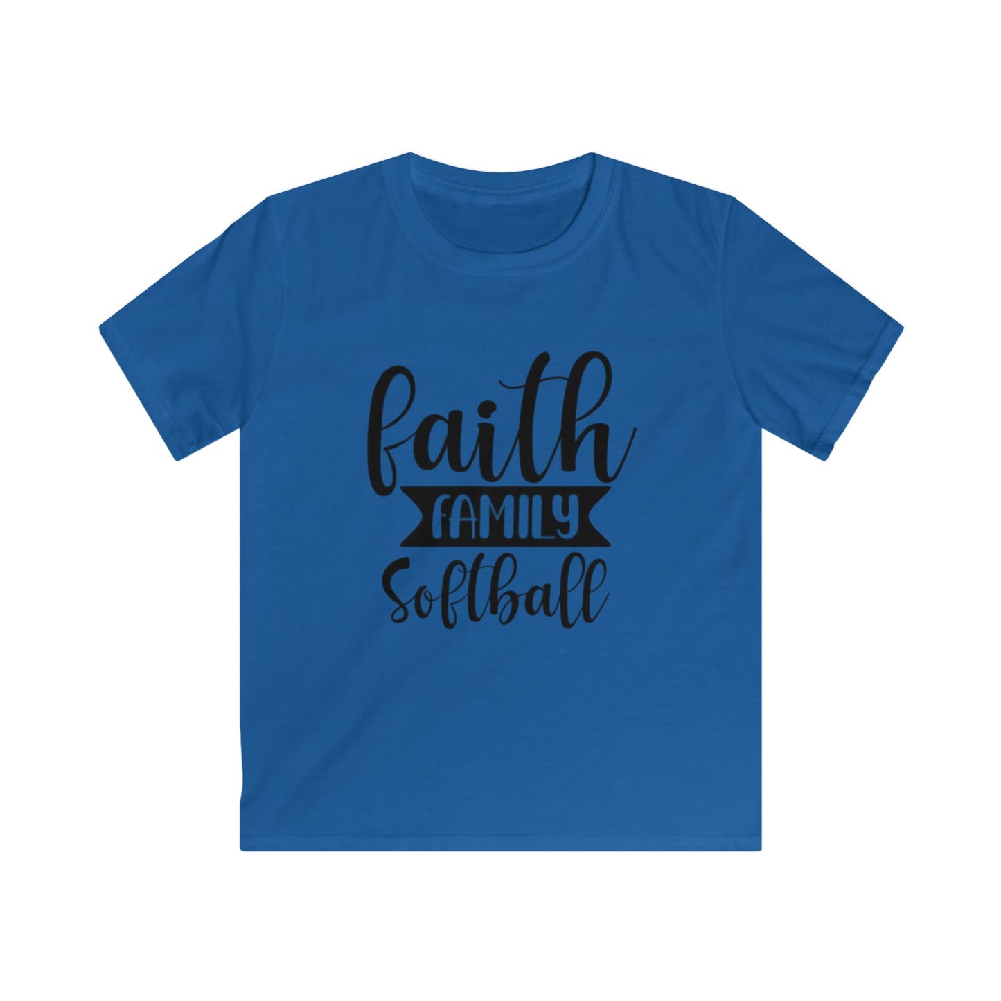 Faith Family Softball Kids Tee - Perfect Gift for Sports Lovers, Family Gatherings, Birthdays, Softball Tournaments, and Everyday Wear