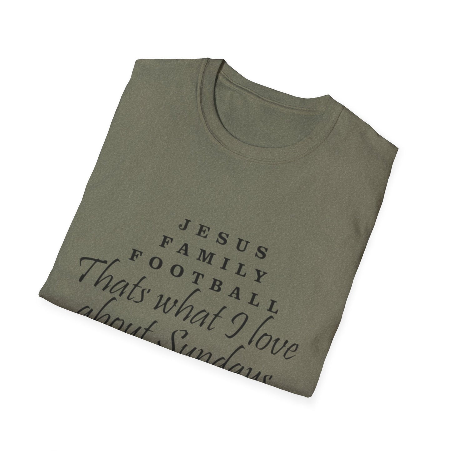 Faith & Family Unisex T-Shirt - Perfect for Game Day, Sundays, Church, Family Gatherings, Gift for Football Lovers