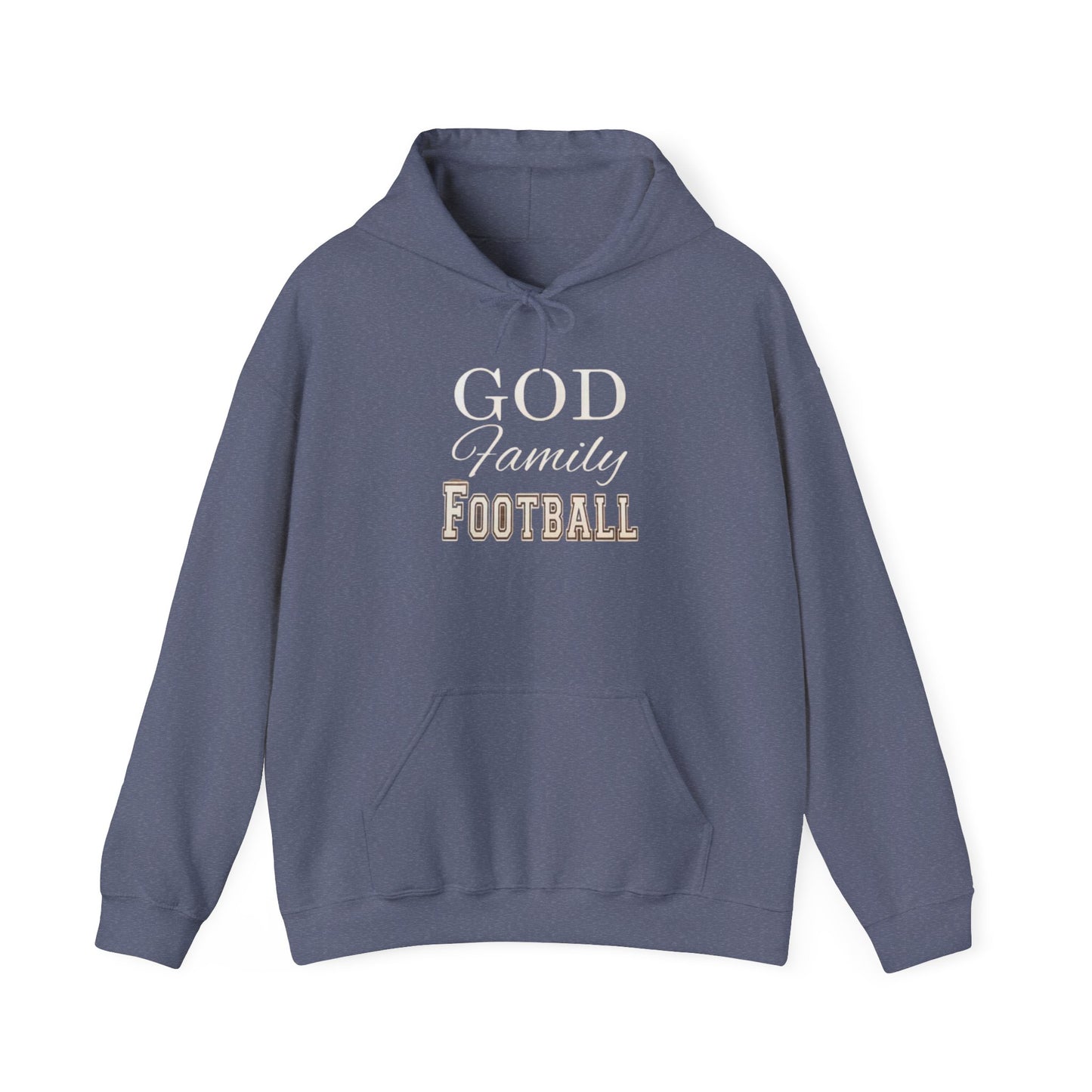Faith & Family Football Hoodie, God Family Football Sweatshirt, Unisex Pullover, Passionate Sportswear, Ideal Gift for Fans