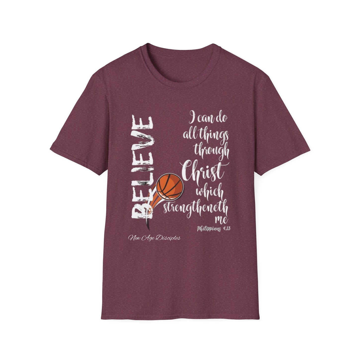 Inspirational Basketball T-Shirt, Motivational Tee, Faith-Based Apparel, Unisex T-Shirt, Gift for Athletes, Sportswear, Christian Quote