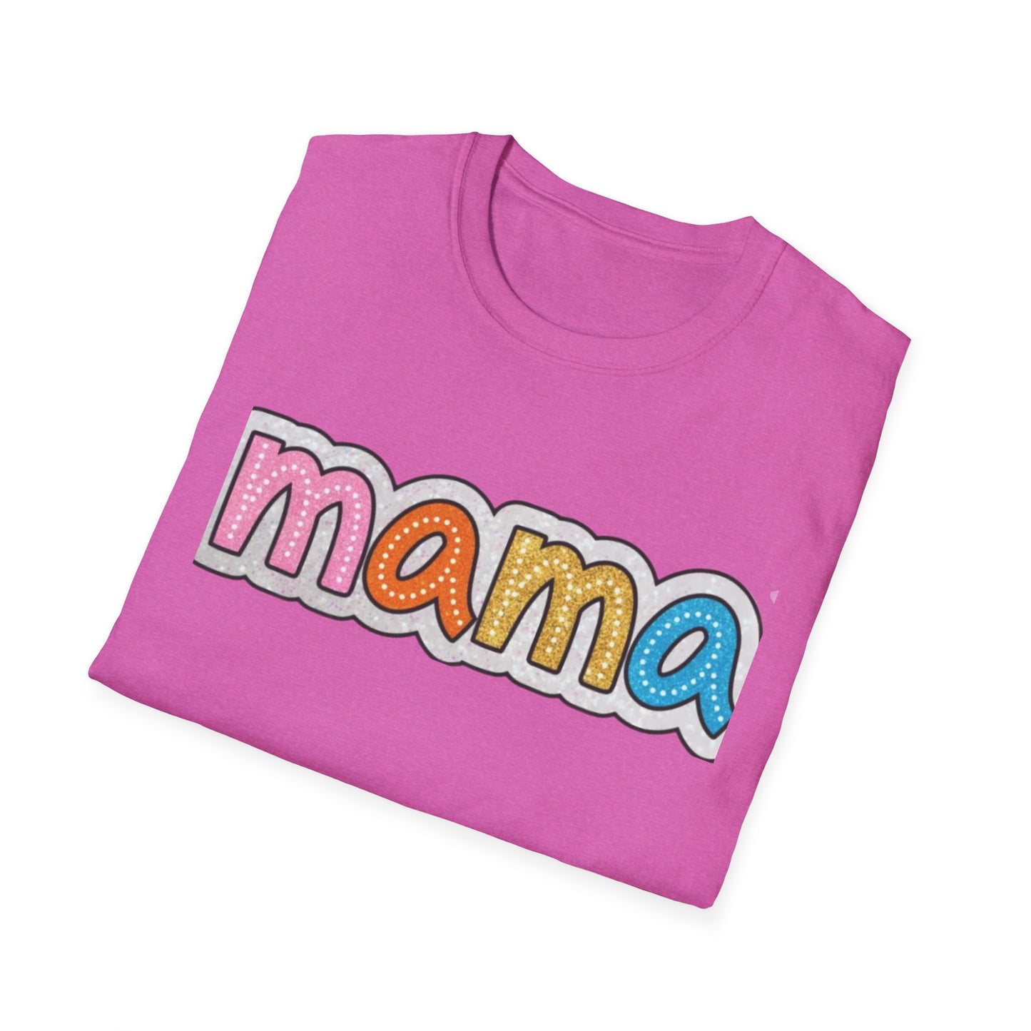 Colorful Mama T-Shirt, Unisex Softstyle Tee for Moms, Mother's Day Gift, Family Outing Shirt, Cozy Casual Wear