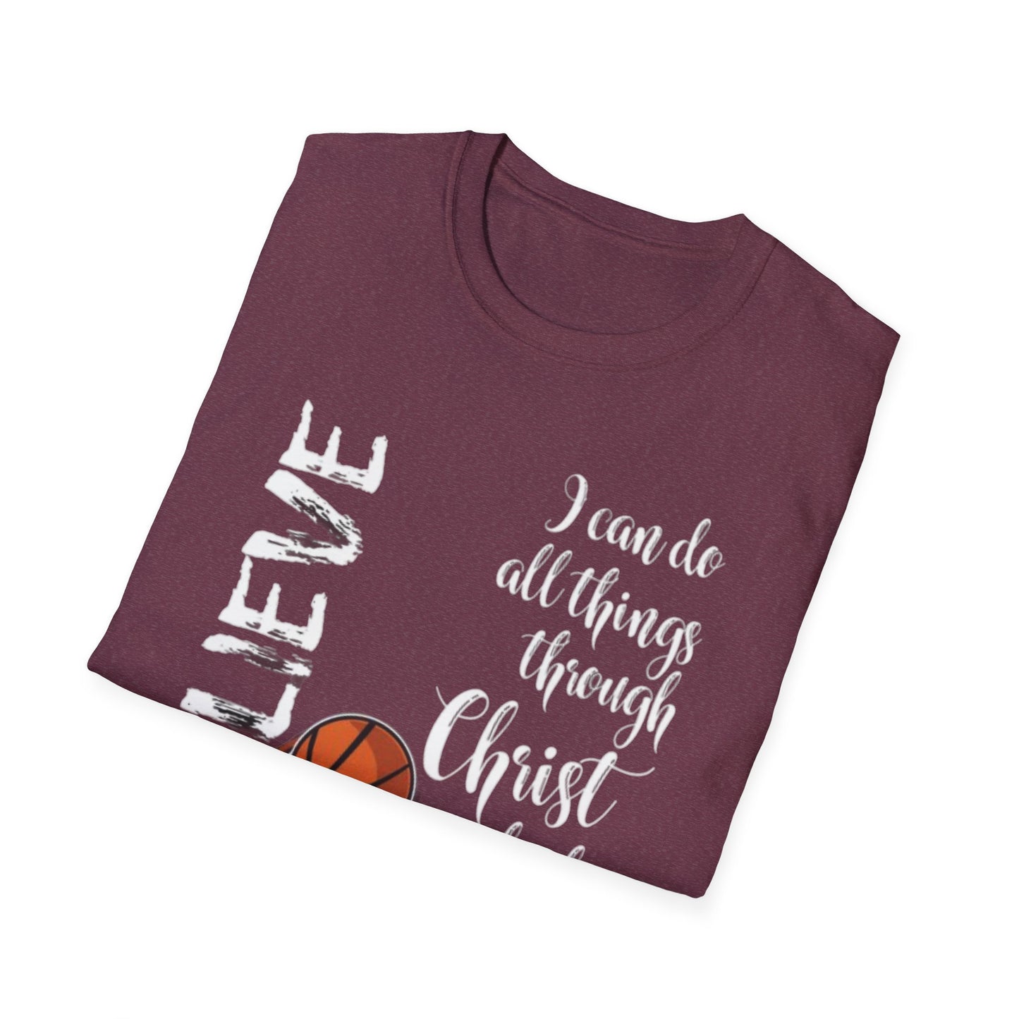Inspirational Basketball T-Shirt, Motivational Tee, Faith-Based Apparel, Unisex T-Shirt, Gift for Athletes, Sportswear, Christian Quote