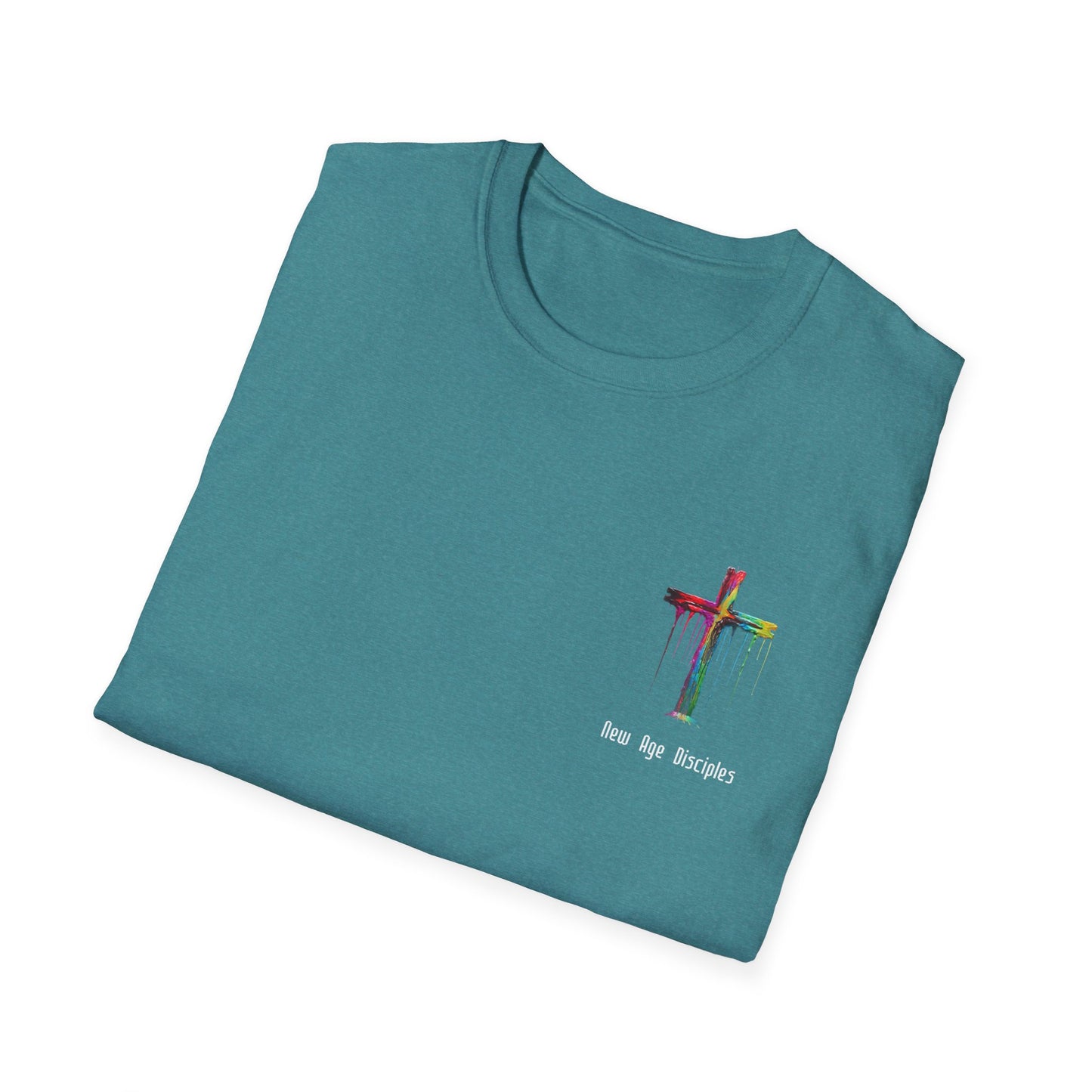 Rainbow Cross Graphic T-Shirt, Christian Apparel, Unisex Tee, Faith-Based Gift, Stylish Religious Wear