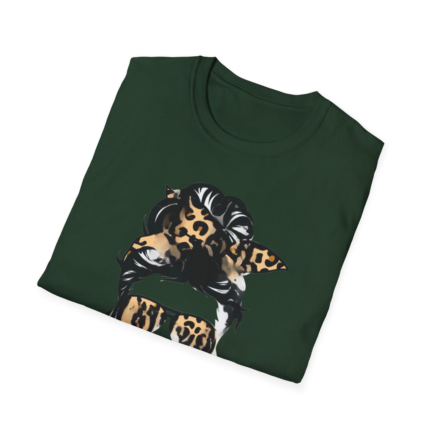 #MomLife Leopard Print Unisex Softstyle T-Shirt, Gift for Moms, Casual Wear, Mother's Day T-Shirt, Trendy Mom Apparel