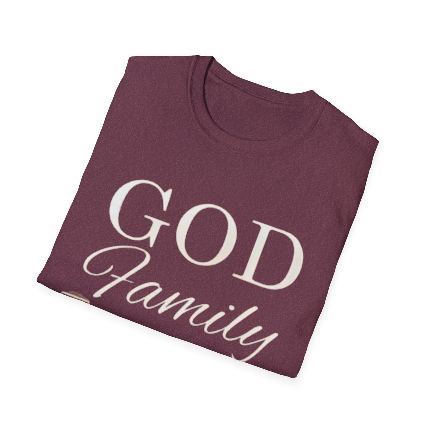 God Family Football Unisex Softstyle T-Shirt | Family Game Day Tee, Sporty Gift, Everyday Comfort, Fall Sportswear, Faith-Inspired Apparel
