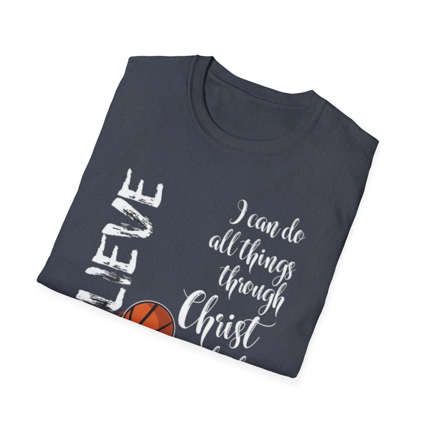 Inspirational Basketball T-Shirt, Motivational Tee, Faith-Based Apparel, Unisex T-Shirt, Gift for Athletes, Sportswear, Christian Quote