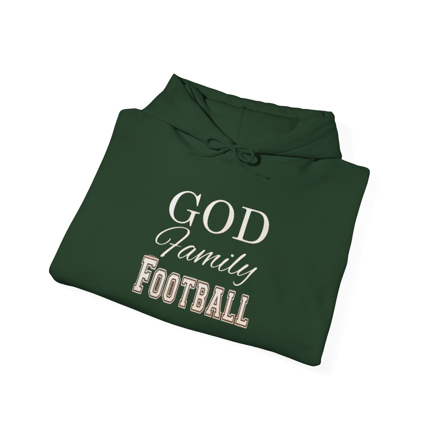 Faith & Family Football Hoodie, God Family Football Sweatshirt, Unisex Pullover, Passionate Sportswear, Ideal Gift for Fans
