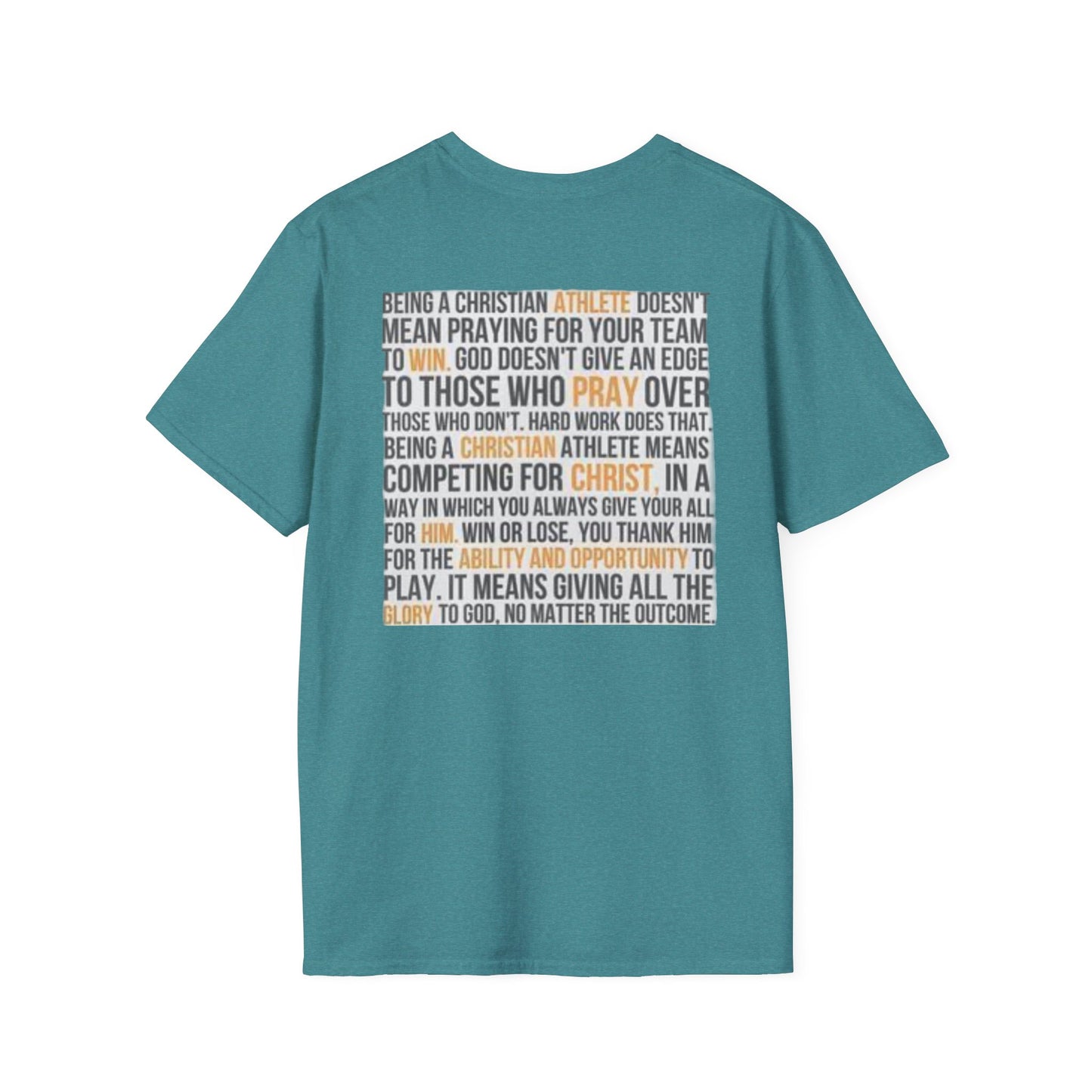 Christian Athelete T-Shirt, Inspirational Tee, Unisex Softstyle Shirt, Sports Motivational Top, Faith and Competition Apparel