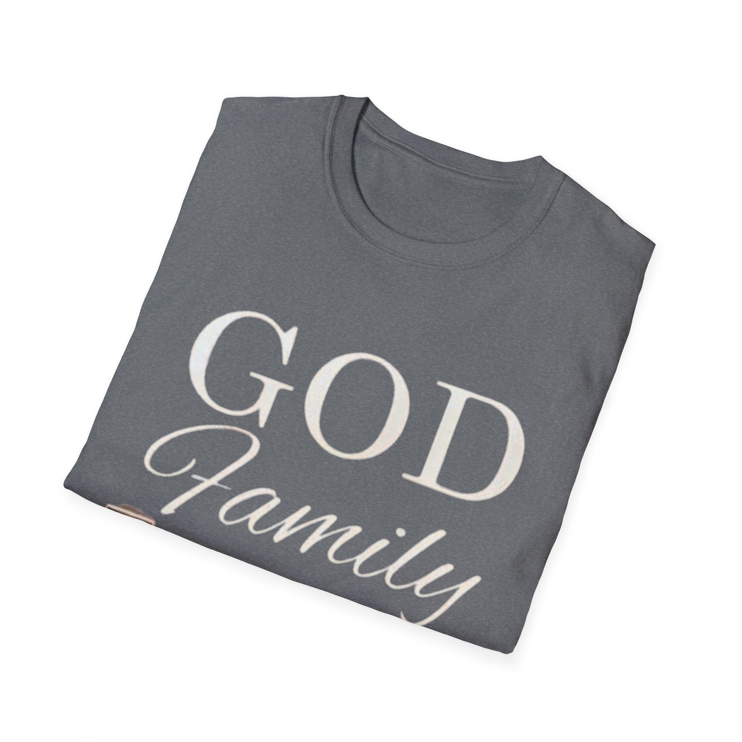 God Family Football Unisex Softstyle T-Shirt | Family Game Day Tee, Sporty Gift, Everyday Comfort, Fall Sportswear, Faith-Inspired Apparel