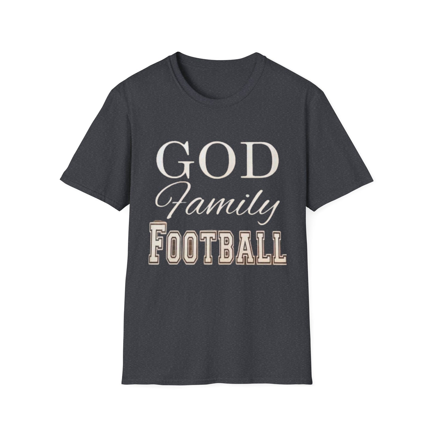 God Family Football Unisex Softstyle T-Shirt | Family Game Day Tee, Sporty Gift, Everyday Comfort, Fall Sportswear, Faith-Inspired Apparel