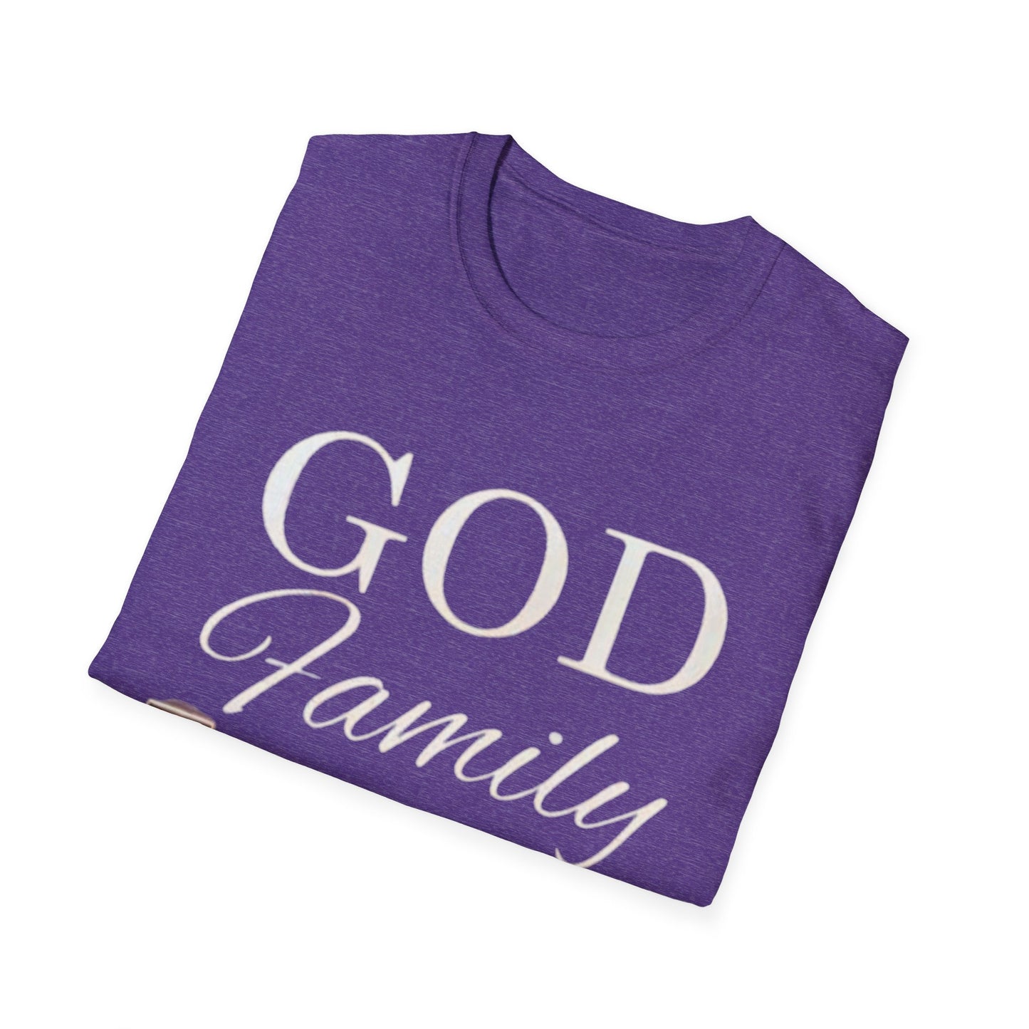 God Family Football Unisex Softstyle T-Shirt | Family Game Day Tee, Sporty Gift, Everyday Comfort, Fall Sportswear, Faith-Inspired Apparel